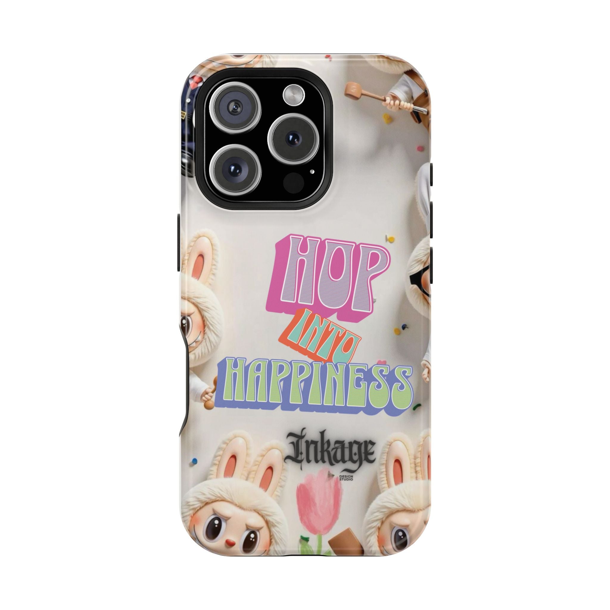 "Hop Into Happiness" Quote Magnetic Phone Case (Animation)