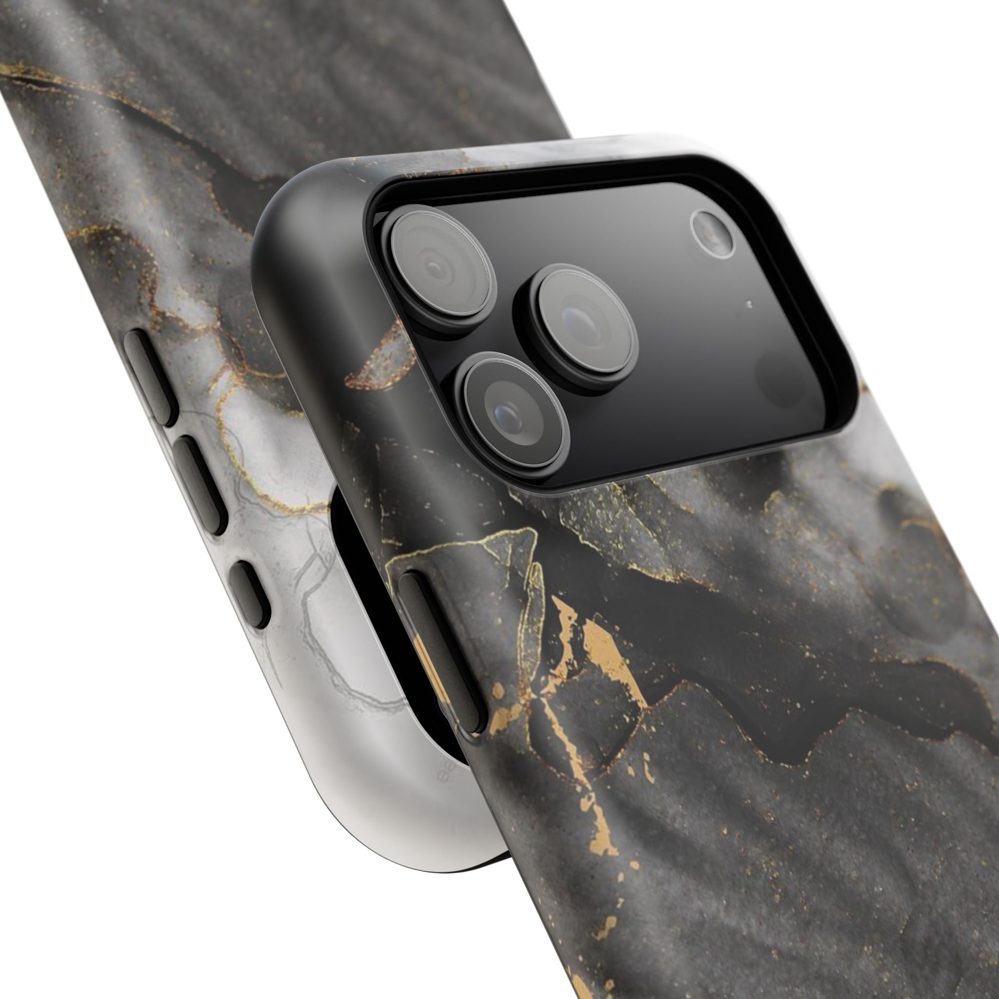 White Noir Marble Gold Foil Magnetic Phone Cases