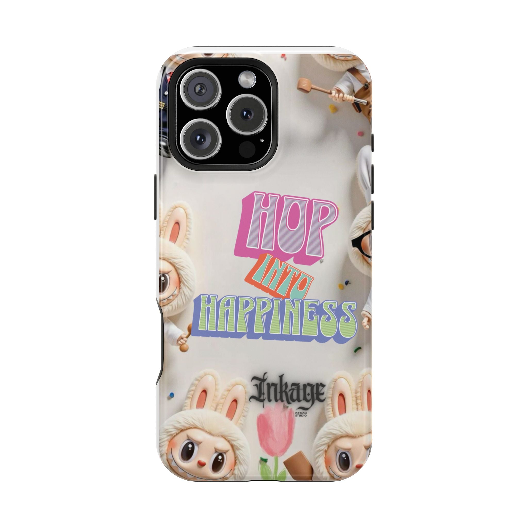 "Hop Into Happiness" Quote Magnetic Phone Case (Animation)