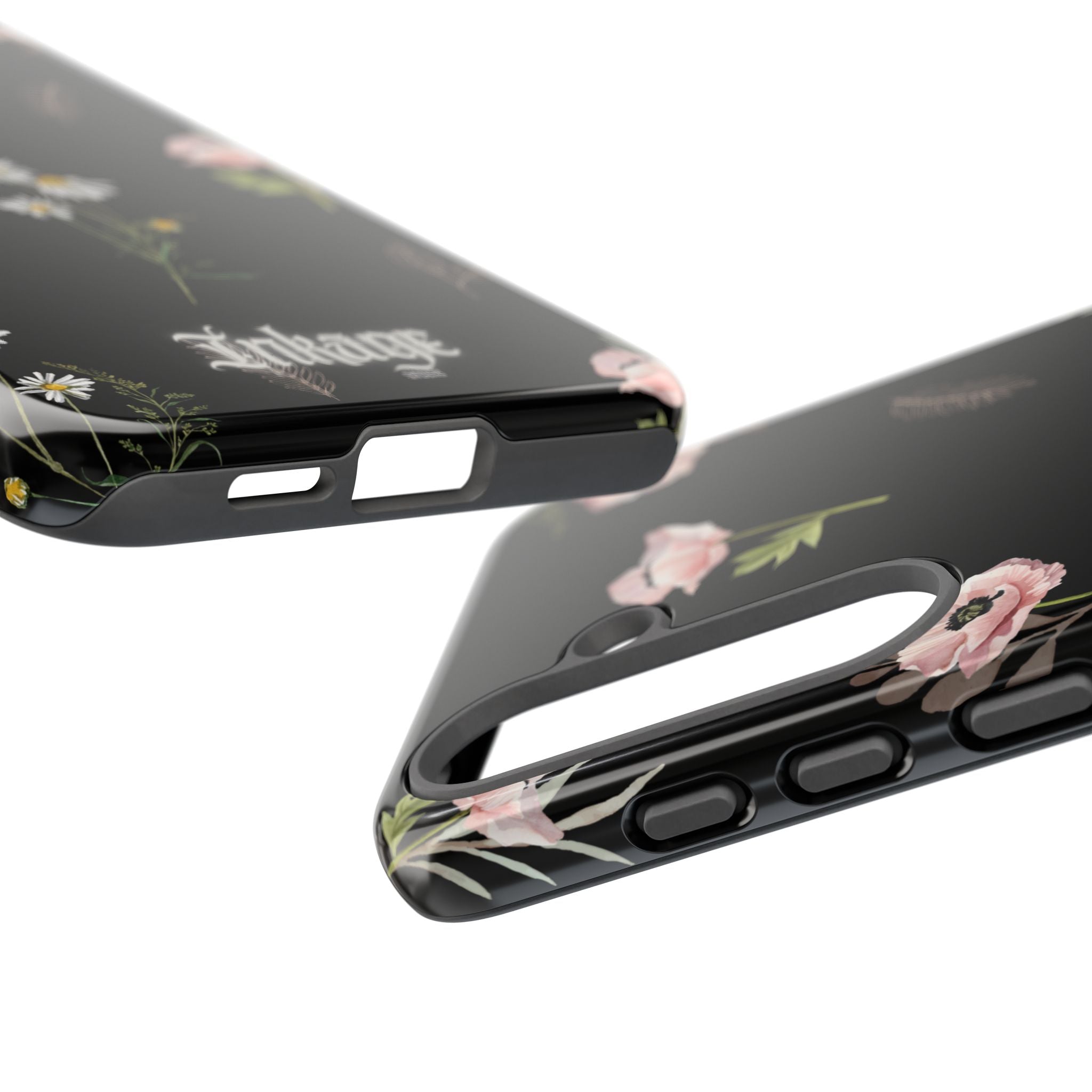 Elegant Black Florals Tough Phone Cases (Minimal)