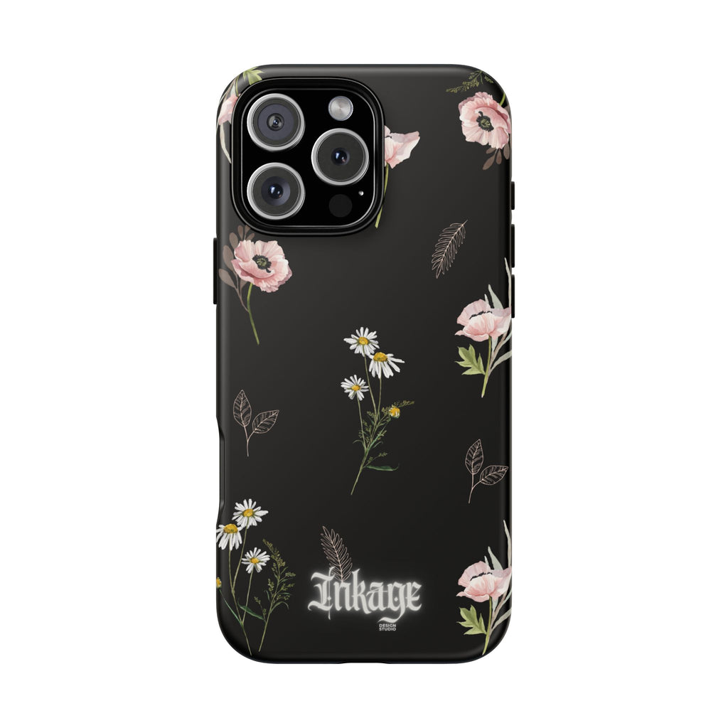 Elegant Black Floral Tough Phone Cases (Minimal)