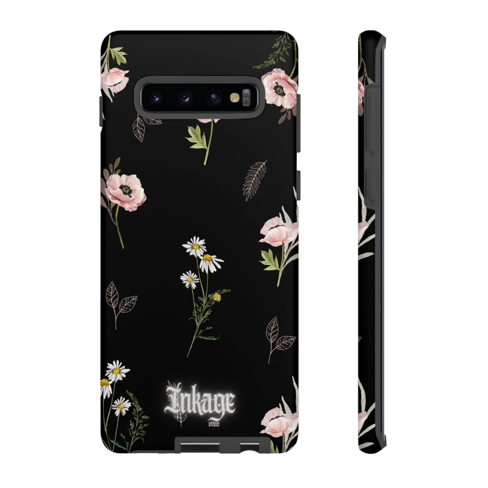 Elegant Black Florals Tough Phone Cases (Minimal)