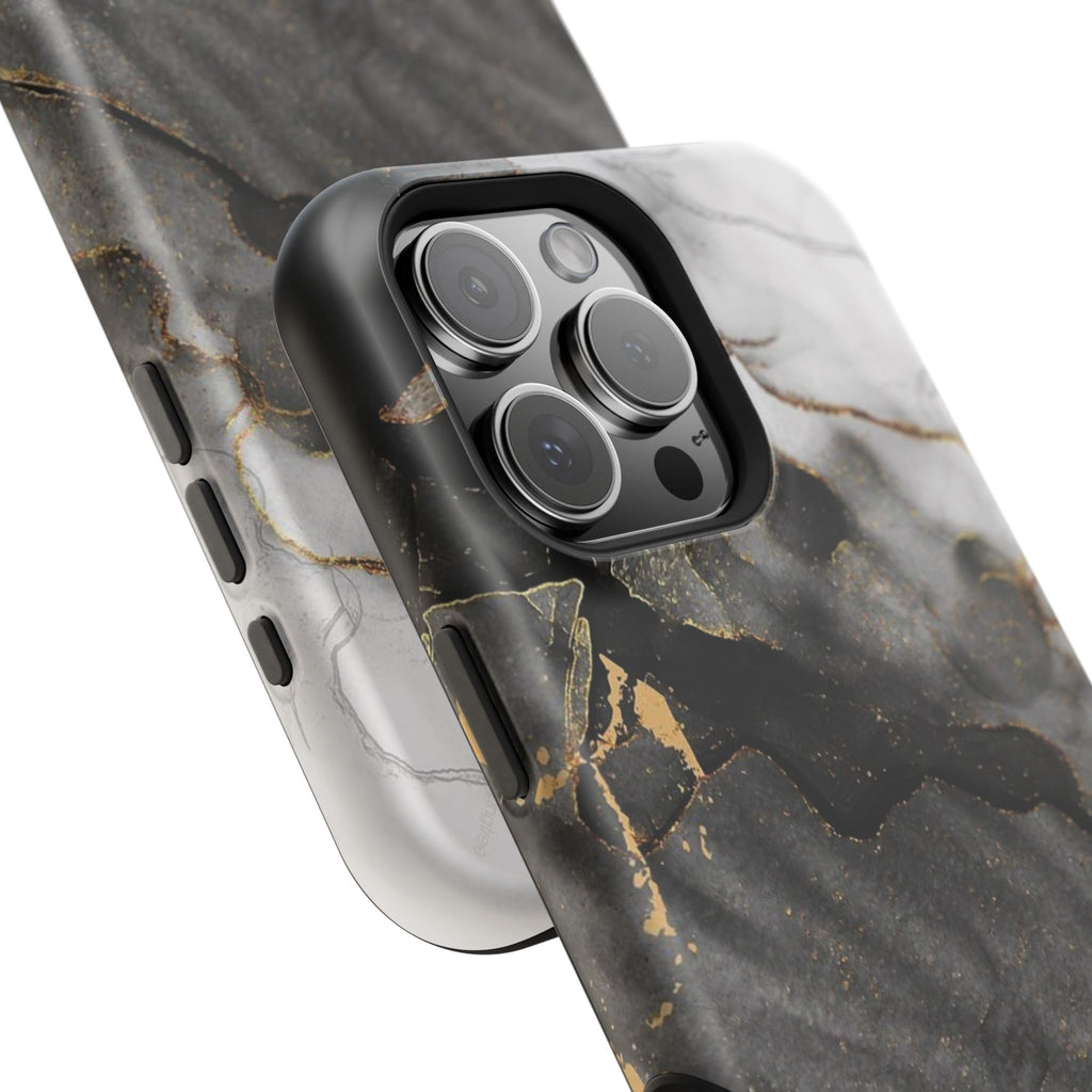 White Noir Marble Gold Foil Magnetic Phone Cases