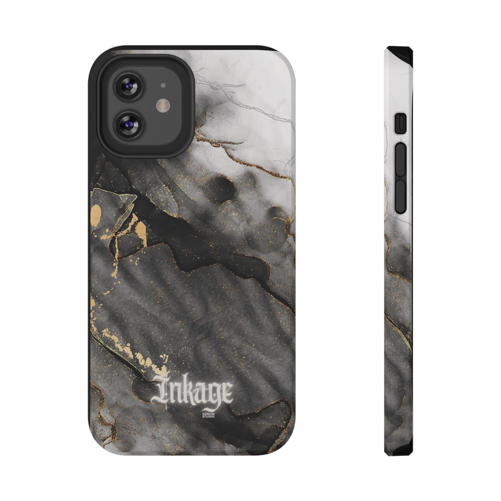 White Noir Marble Gold Foil Magnetic Phone Cases (Minimal)