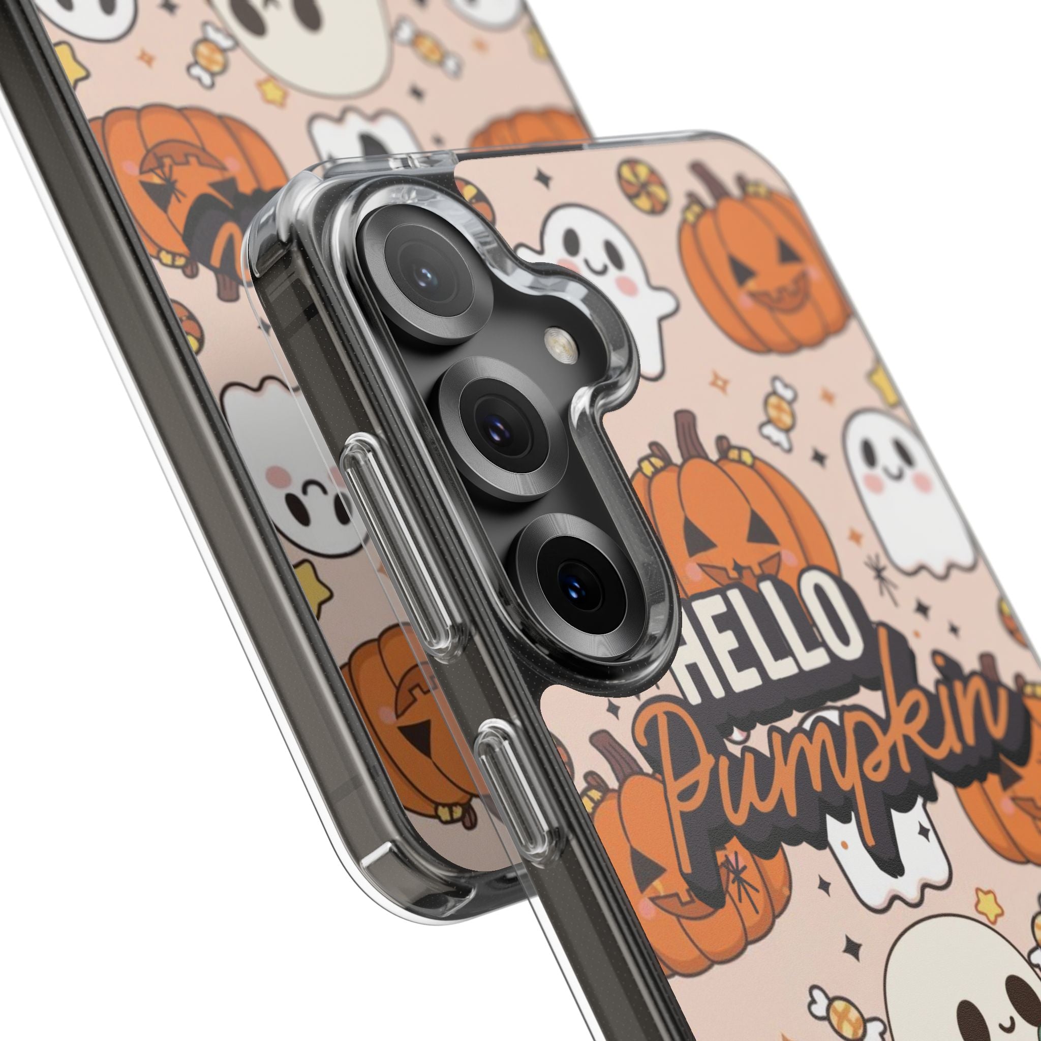 Cute Pumpkin Ghost Clear Impact Phone Case (Season)