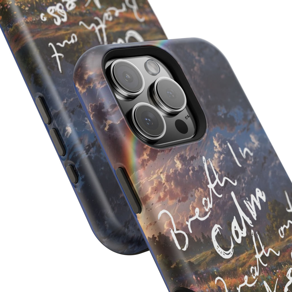 "Breath in Calm Breath out Stress" Quote Magnetic Phone Cases