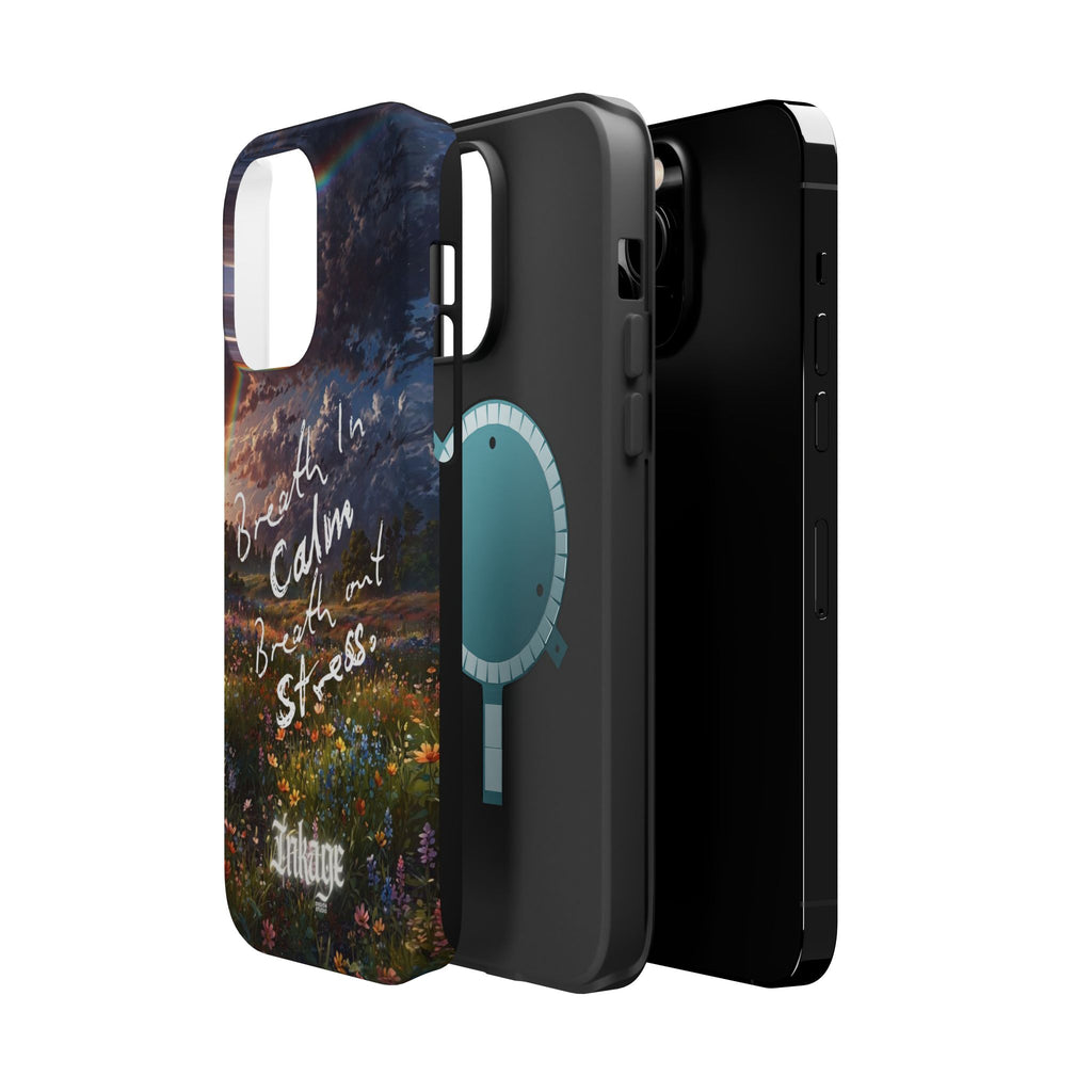 "Breath in Calm Breath out Stress" Magnetic Phone Cases (Quote)