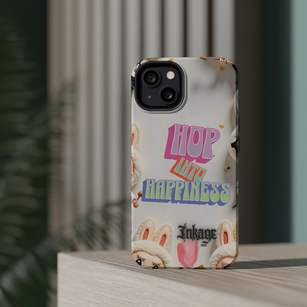 "Hop Into Happiness" Quote Magnetic Phone Case (Animation)