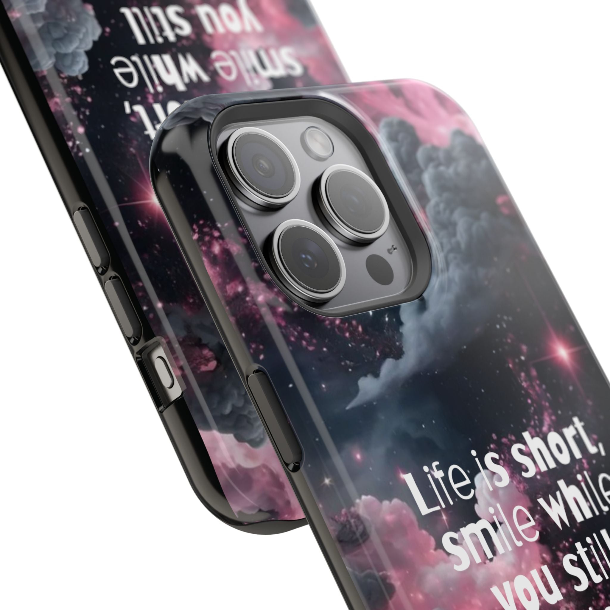 “Life is Short, Smile While You Still Have Teeth” Magnetic Phone Cases (Quote)