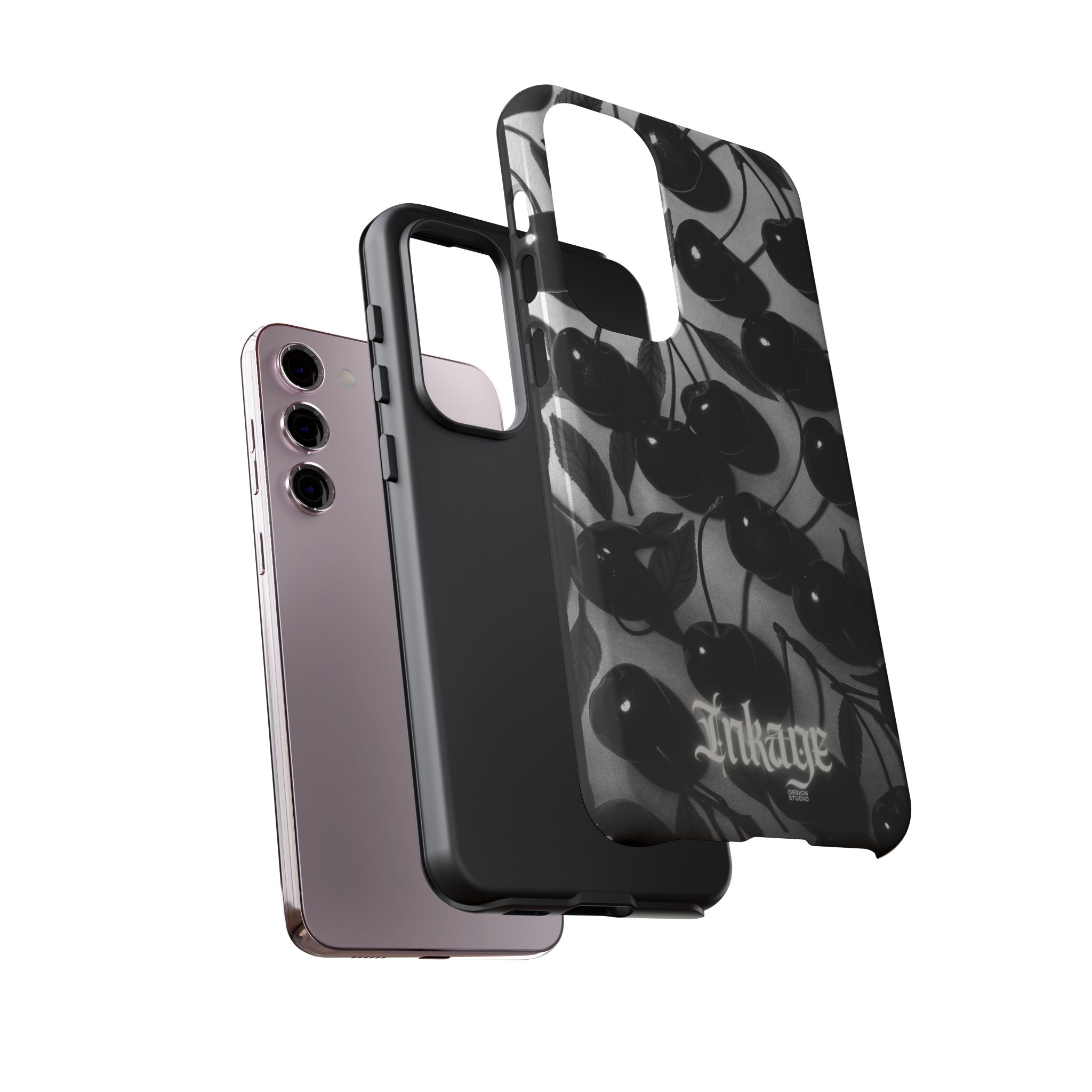 Black Cherry Print Tough Phone Cases (Minimal)