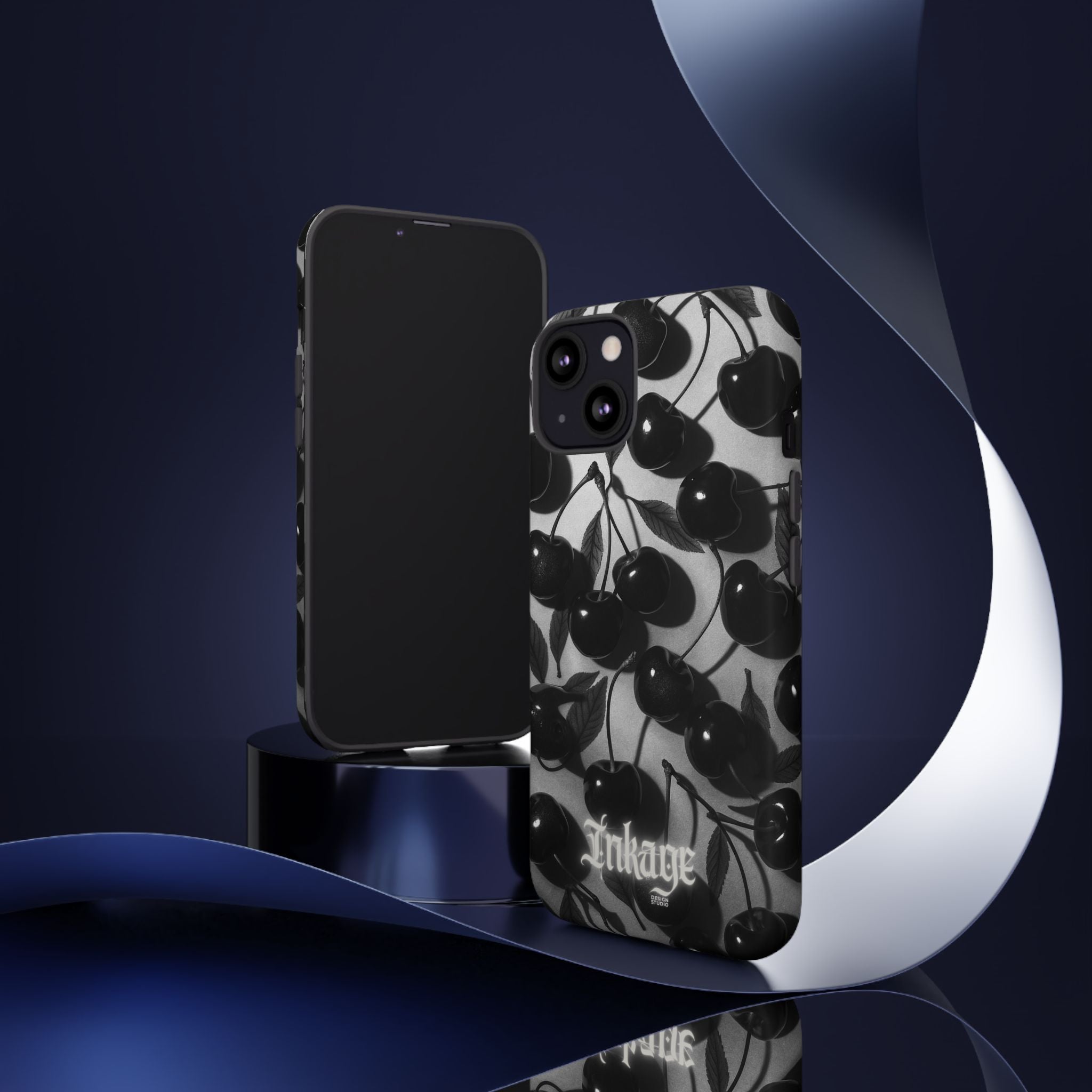 Black Cherry Print Tough Phone Cases (Minimal)