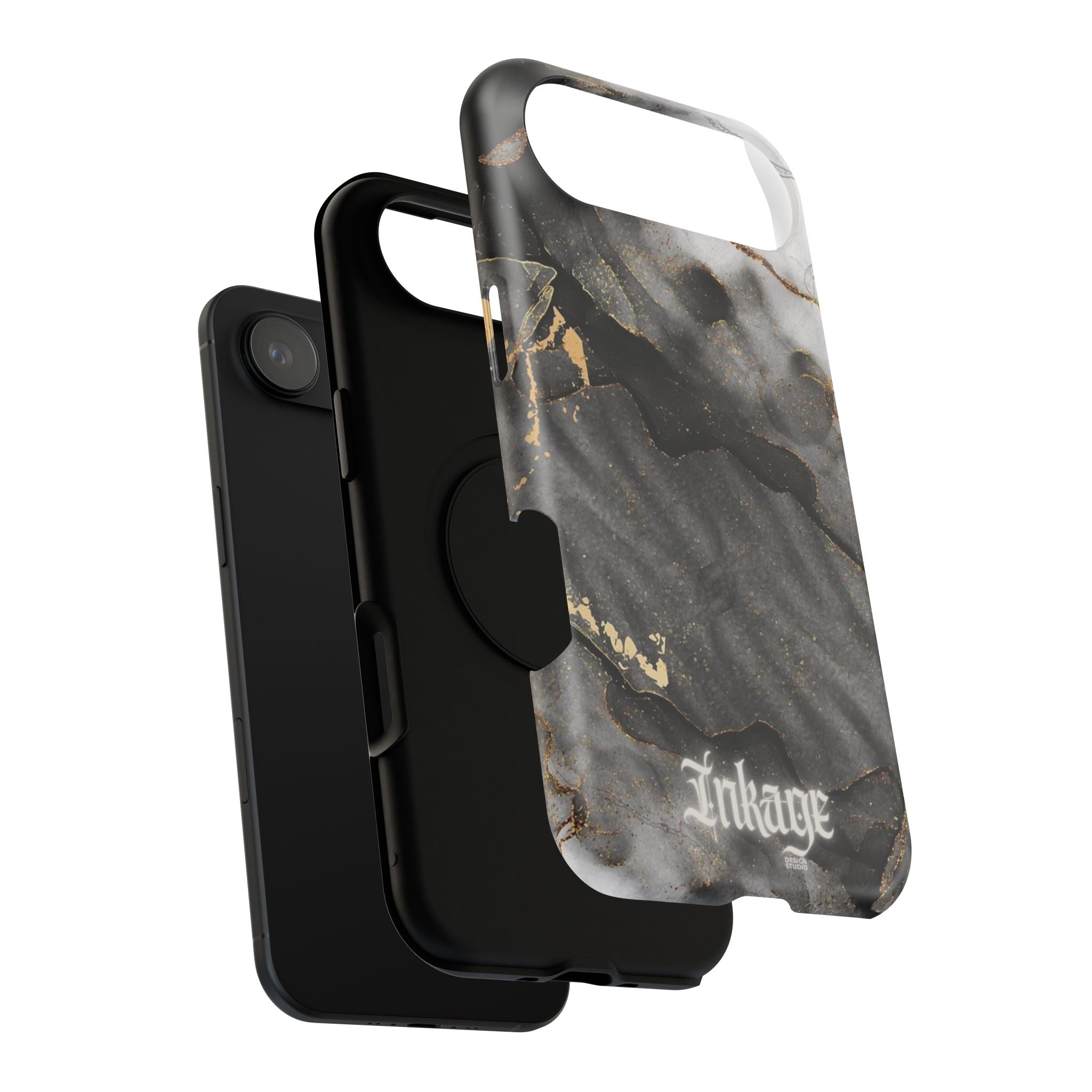 White Noir Marble Gold Foil Magnetic Phone Cases