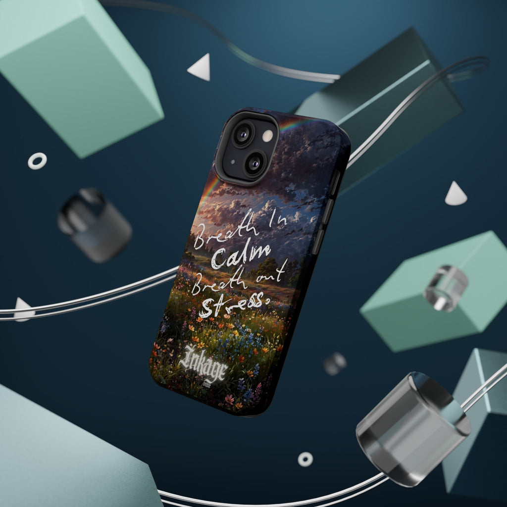"Breath in Calm Breath out Stress" Magnetic Phone Cases (Quote)