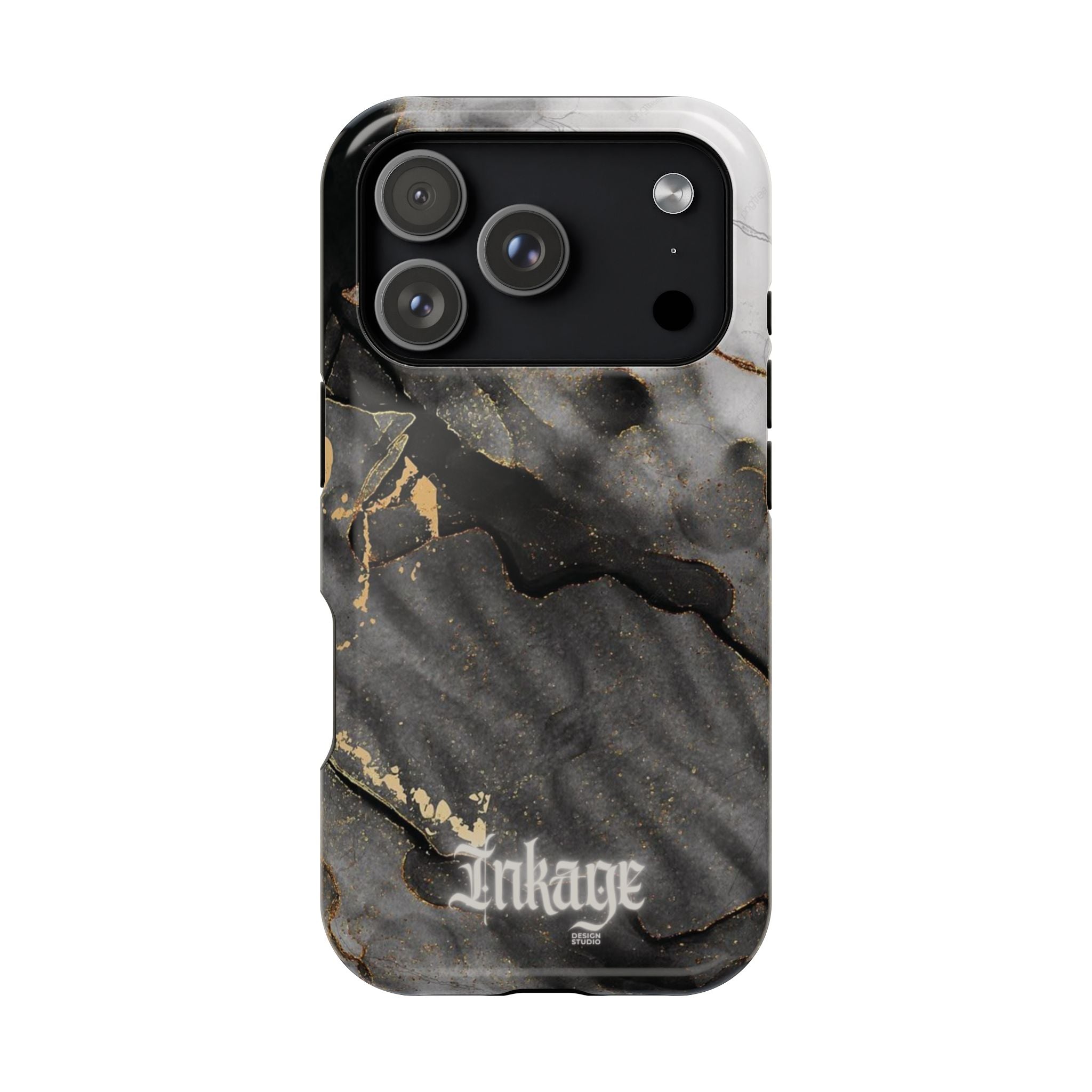 White Noir Marble Gold Foil Magnetic Phone Cases (Minimal)