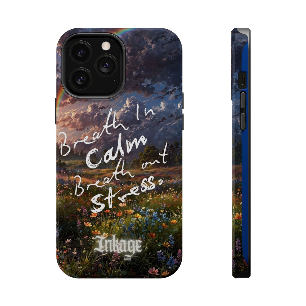 "Breath in Calm Breath out Stress" Quote Magnetic Phone Cases