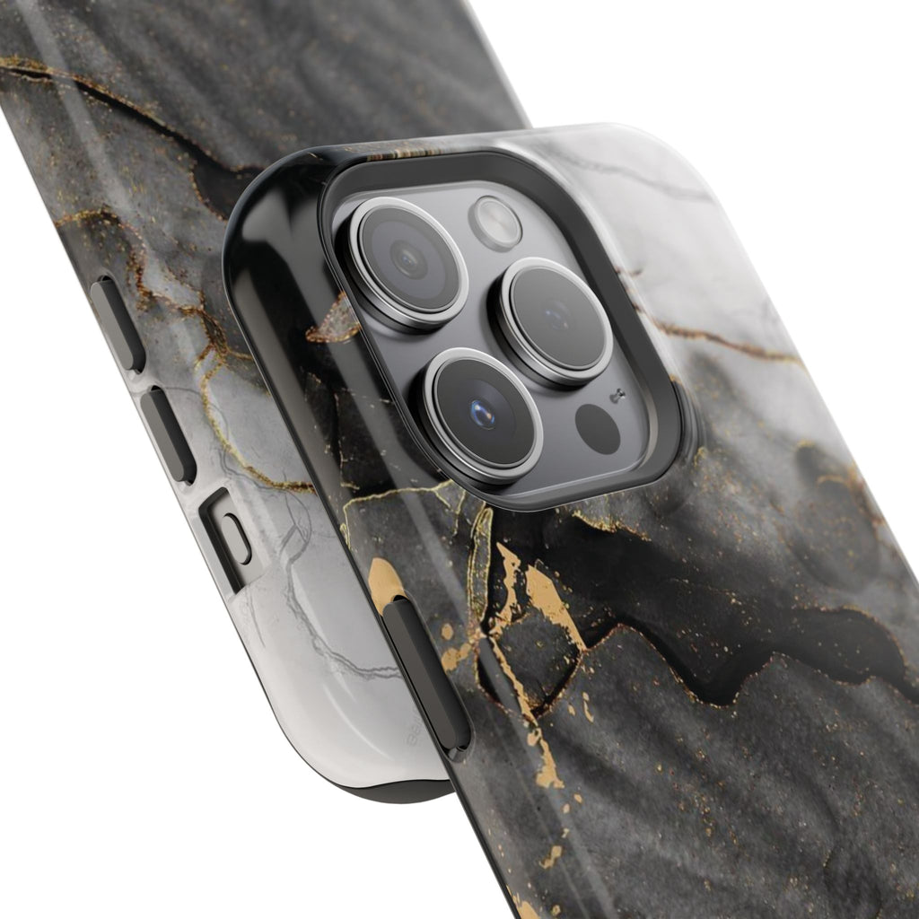 White Noir Marble Gold Foil Magnetic Phone Cases