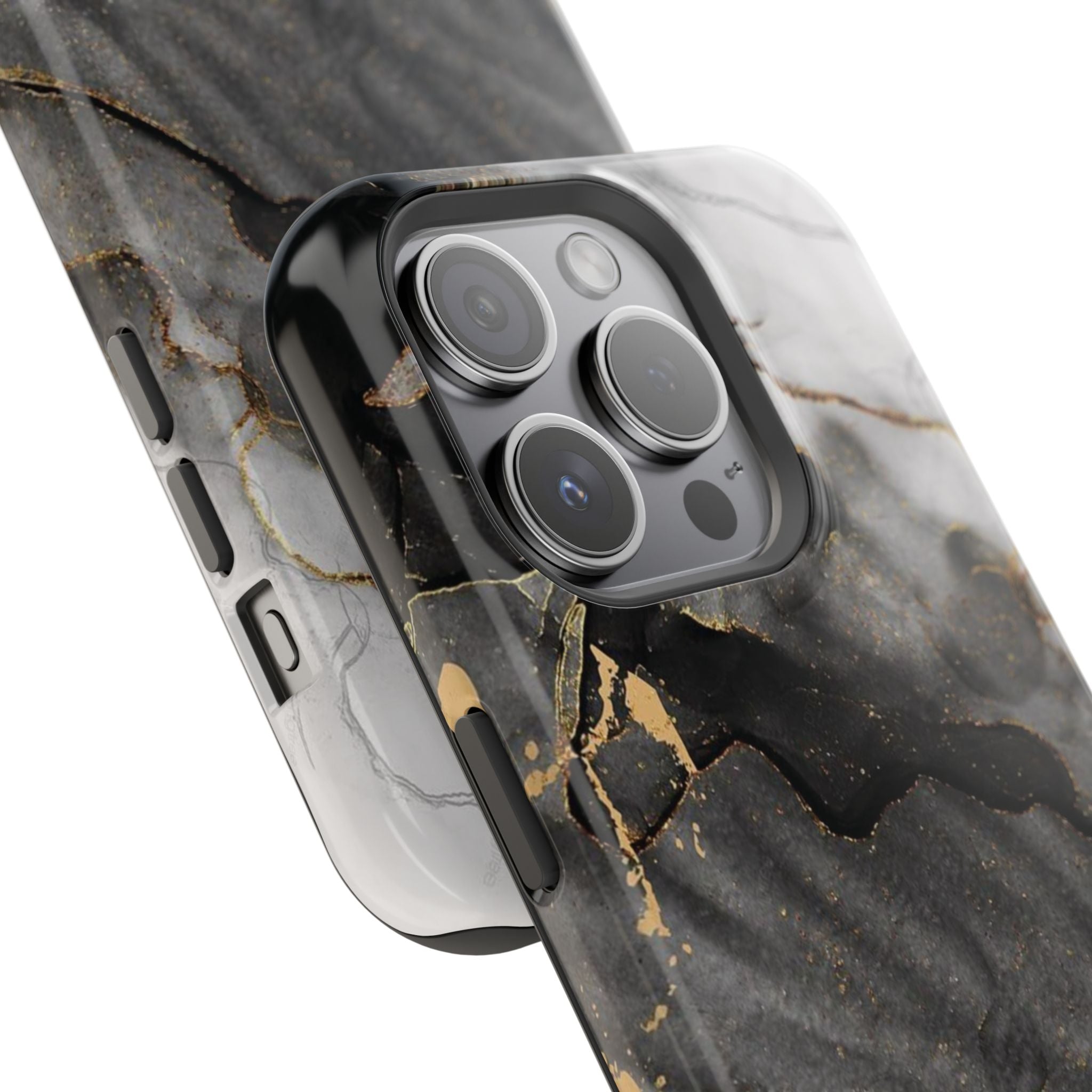 White Noir Marble Gold Foil Magnetic Phone Cases