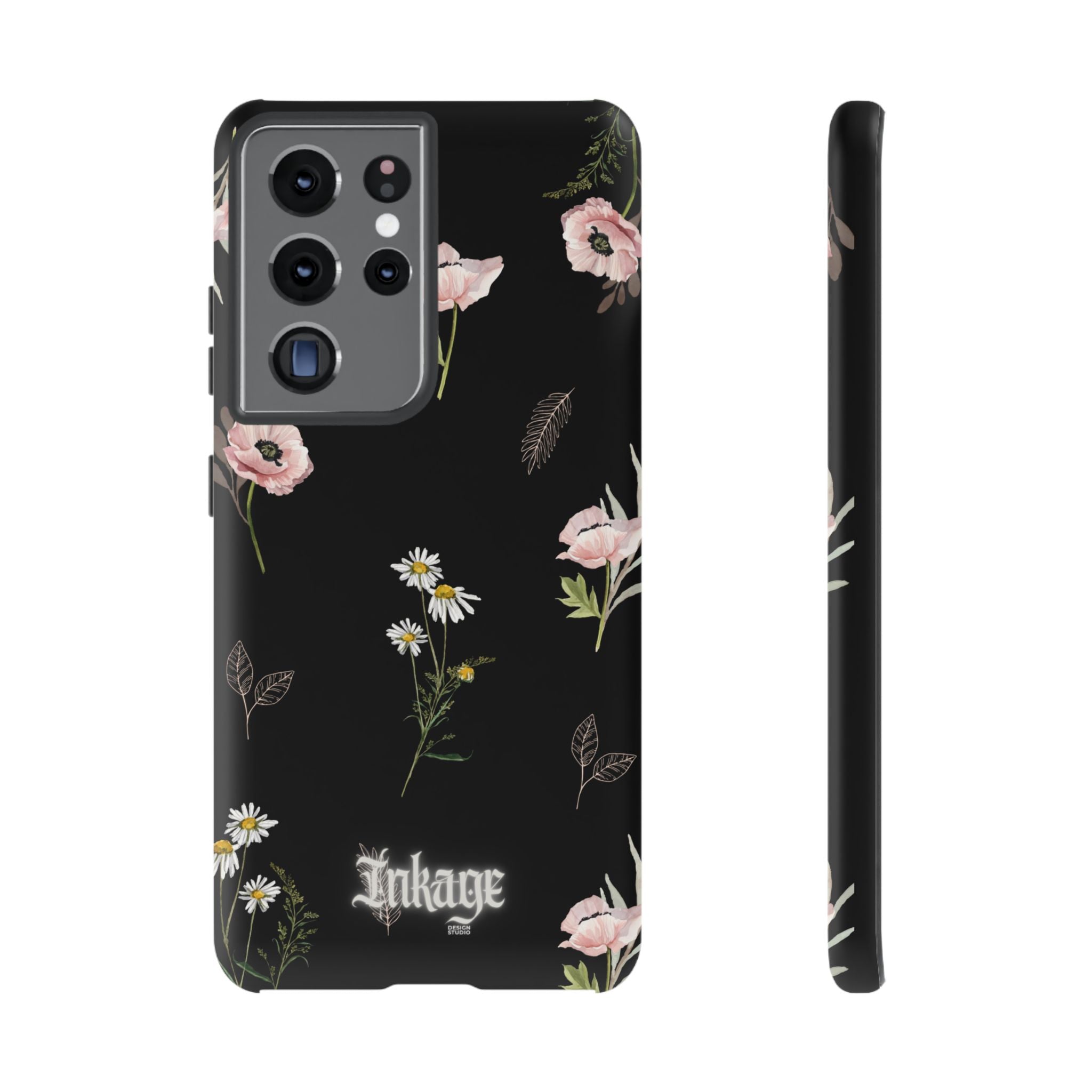 Elegant Black Florals Tough Phone Cases (Minimal)