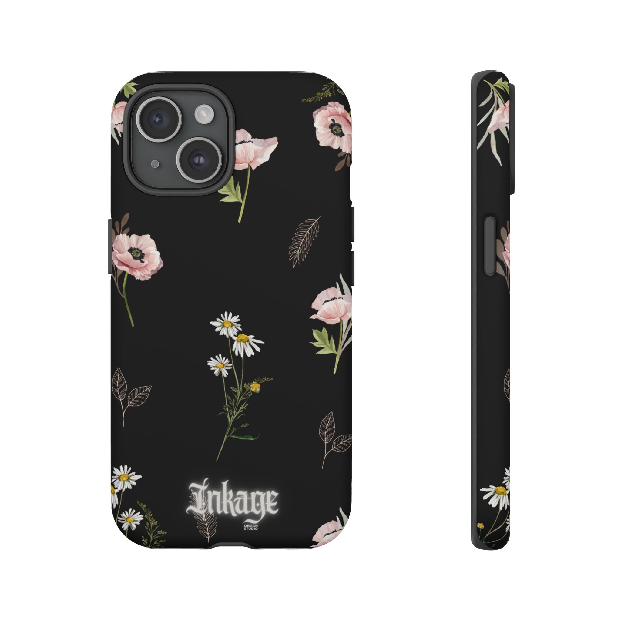 Elegant Black Florals Tough Phone Cases (Minimal)