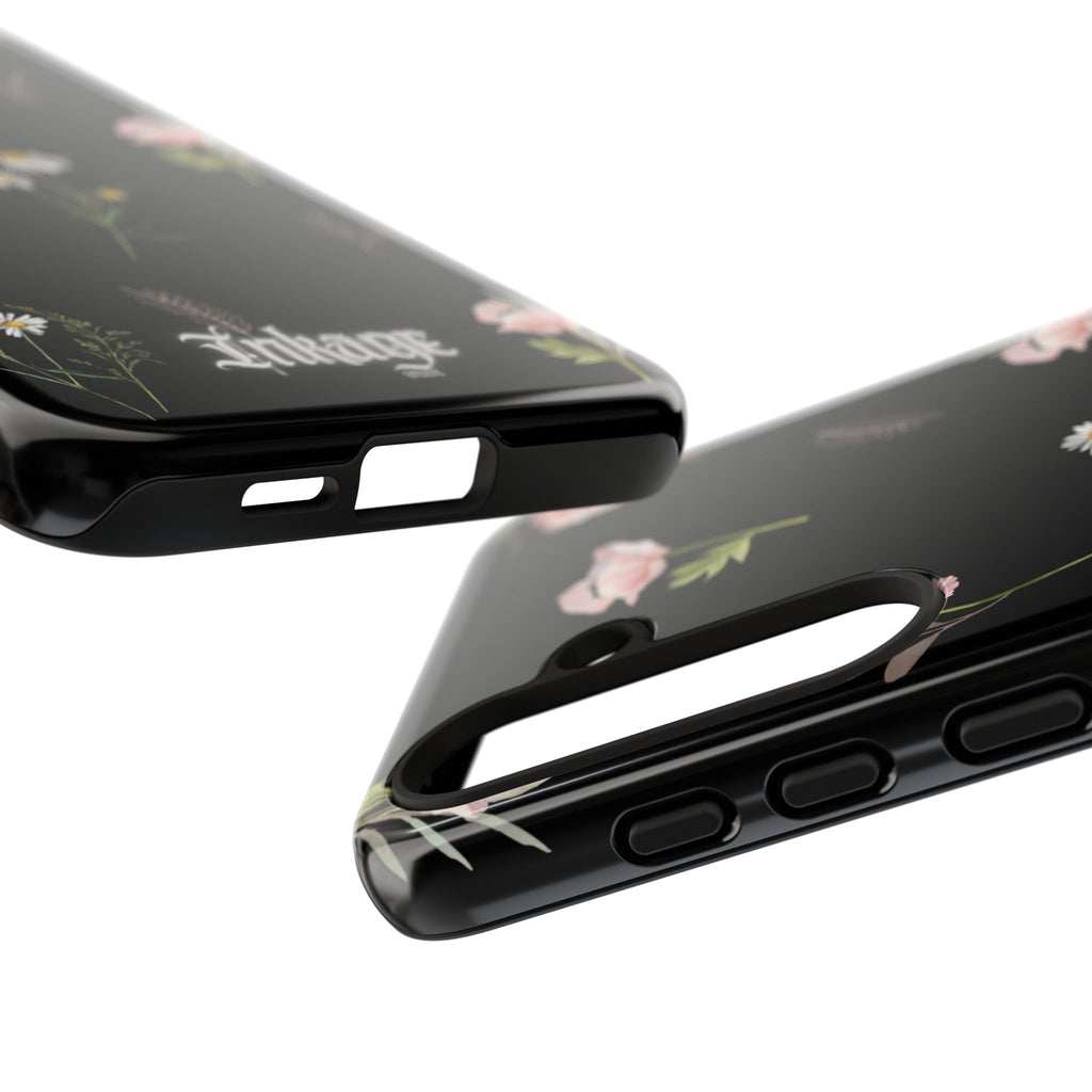 Elegant Black Floral Tough Phone Cases (Minimal)