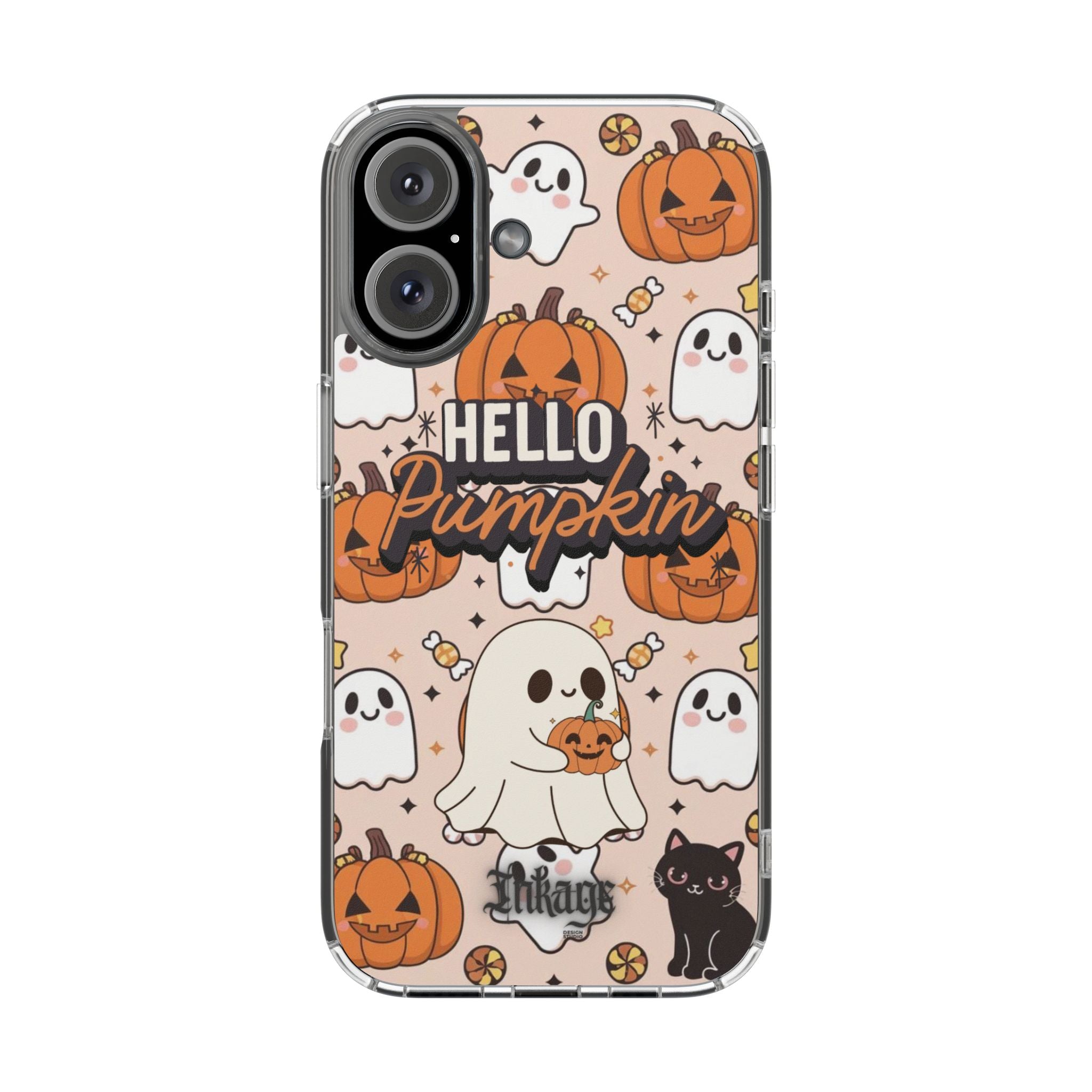 Cute Pumpkin Ghost Clear Impact Phone Case (Season)
