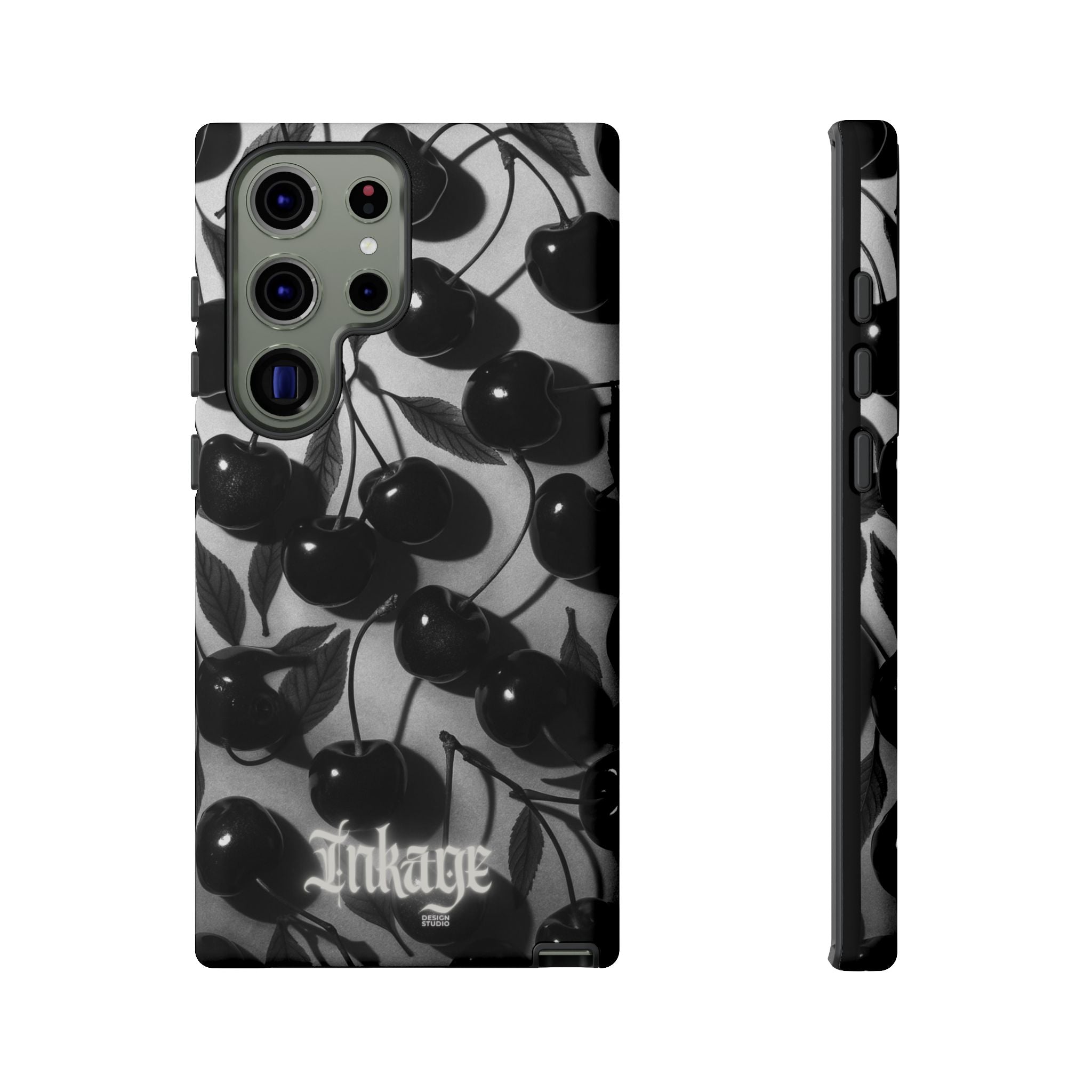 Black Cherry Print Tough Phone Cases (Minimal)