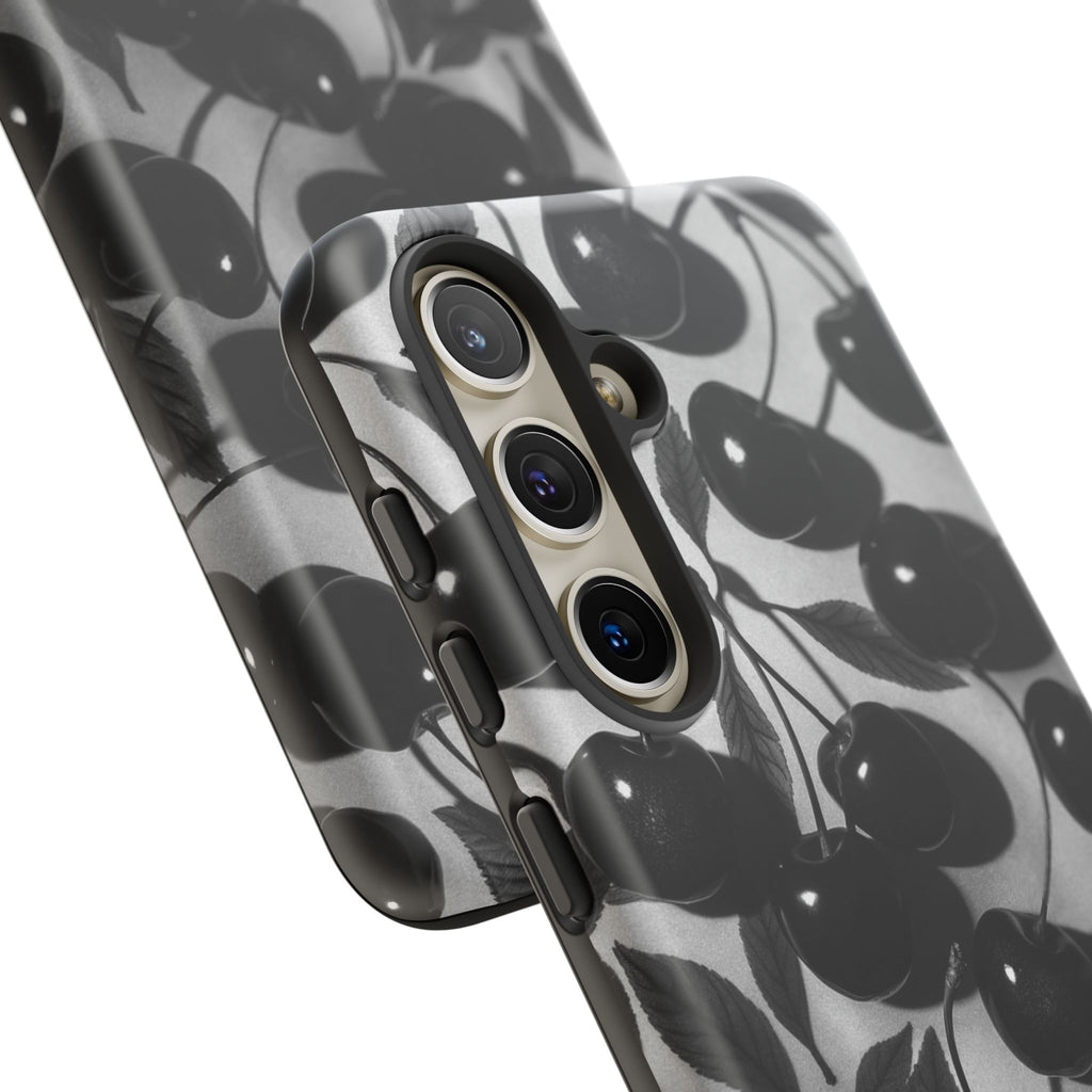 Black Cherry Print Tough Phone Cases (Minimal)