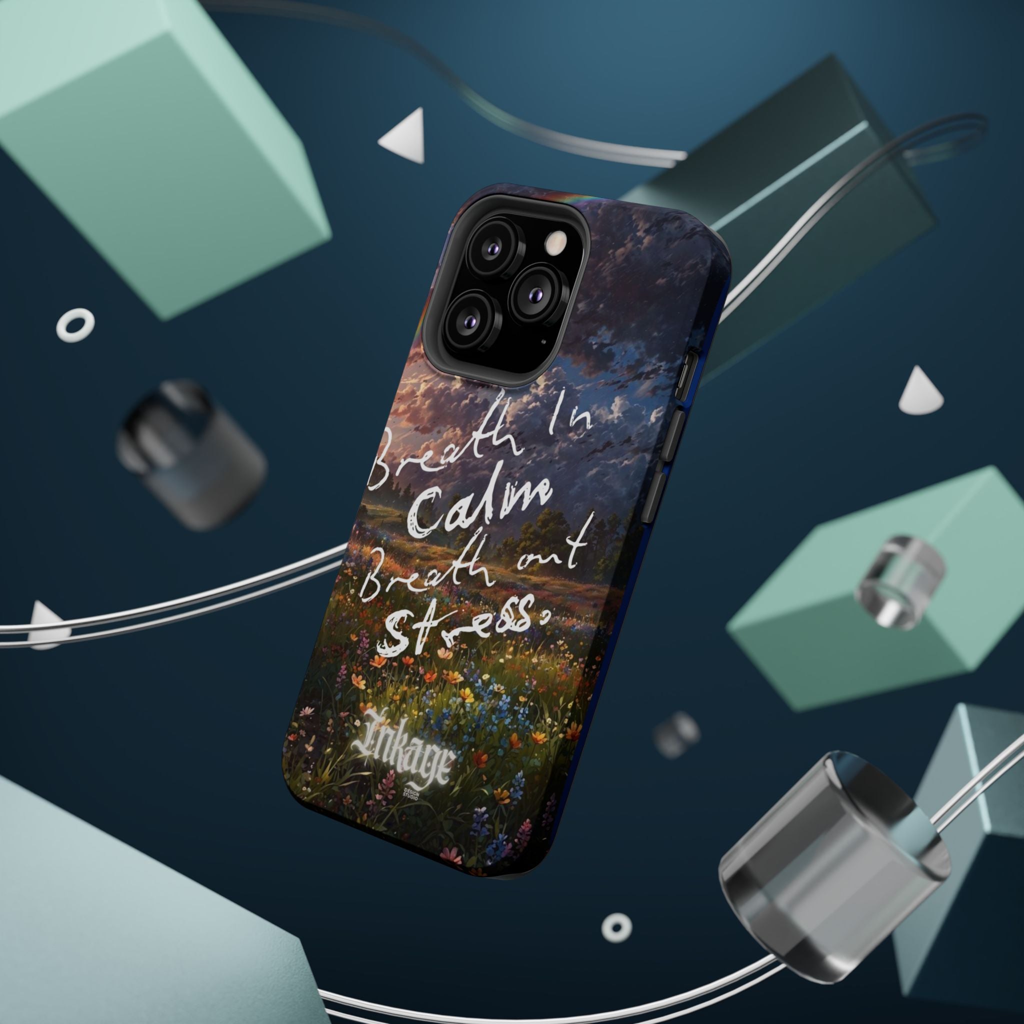 "Breath in Calm Breath out Stress" Quote Magnetic Phone Cases