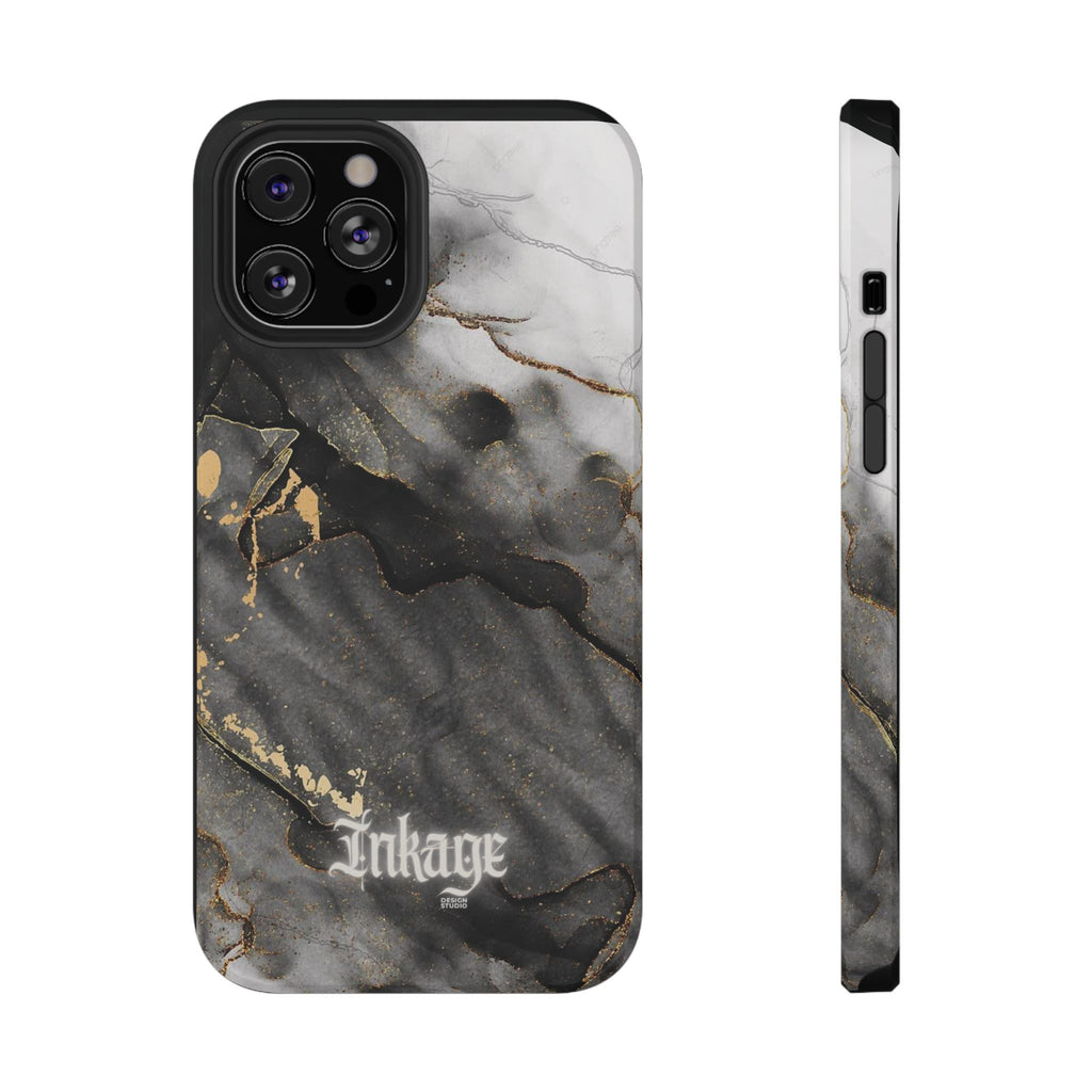 White Noir Marble Gold Foil Magnetic Phone Cases (Minimal)