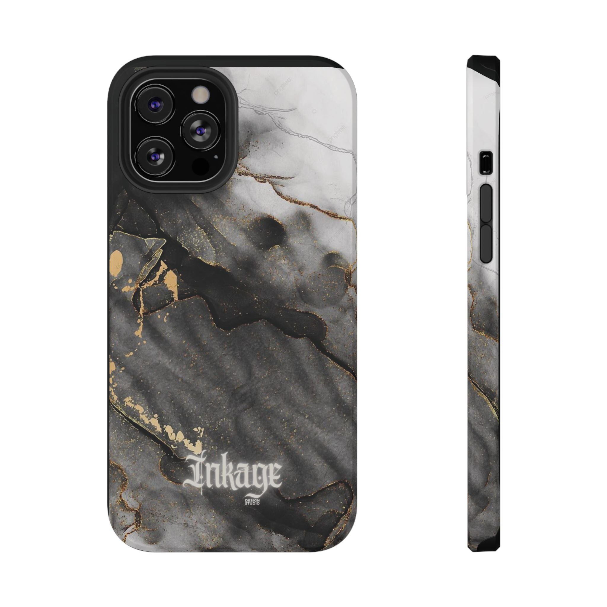 White Noir Marble Gold Foil Magnetic Phone Cases (Minimal)