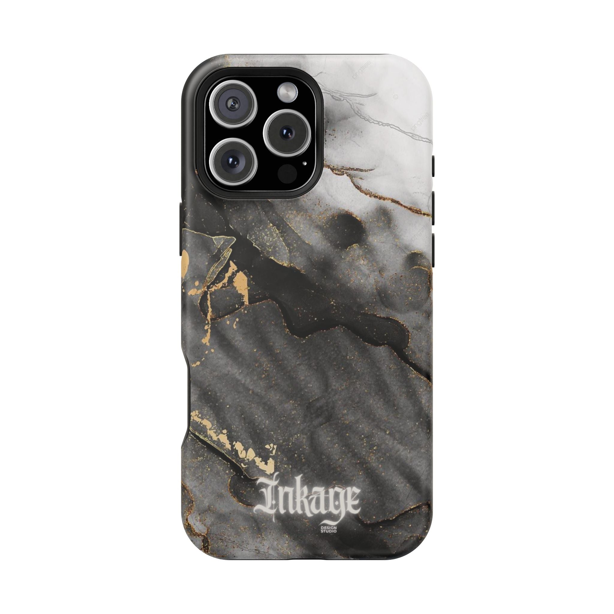 White Noir Marble Gold Foil Magnetic Phone Cases (Minimal)