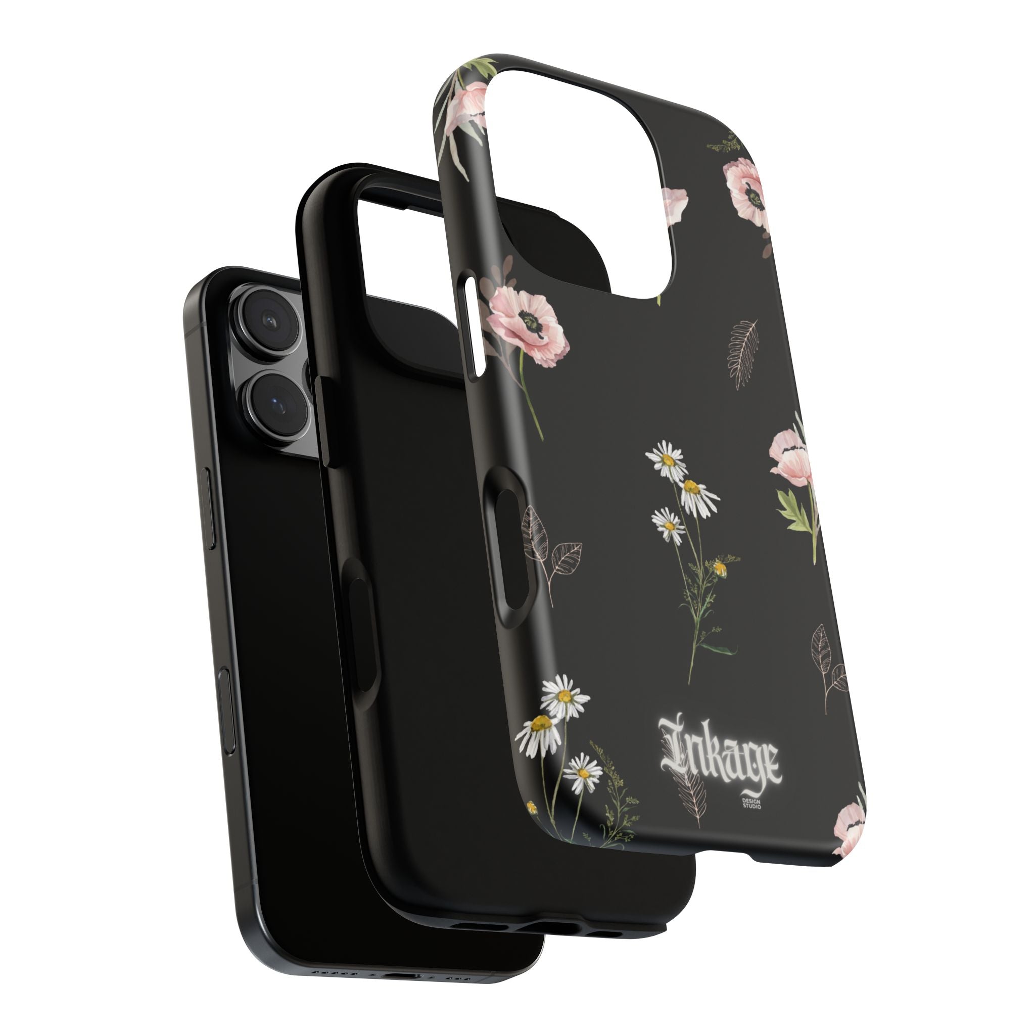 Elegant Black Florals Tough Phone Cases (Minimal)