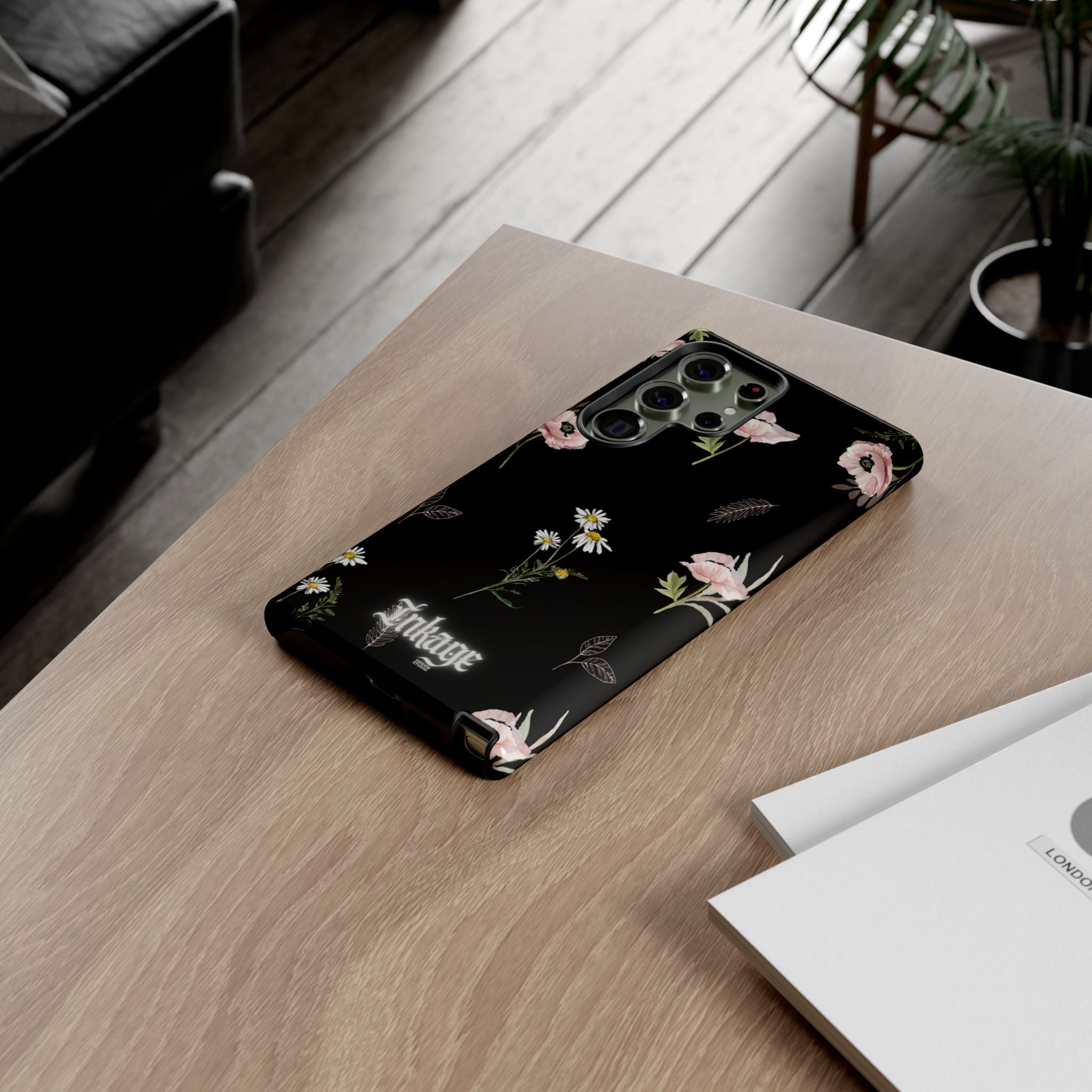 Elegant Black Florals Tough Phone Cases (Minimal)