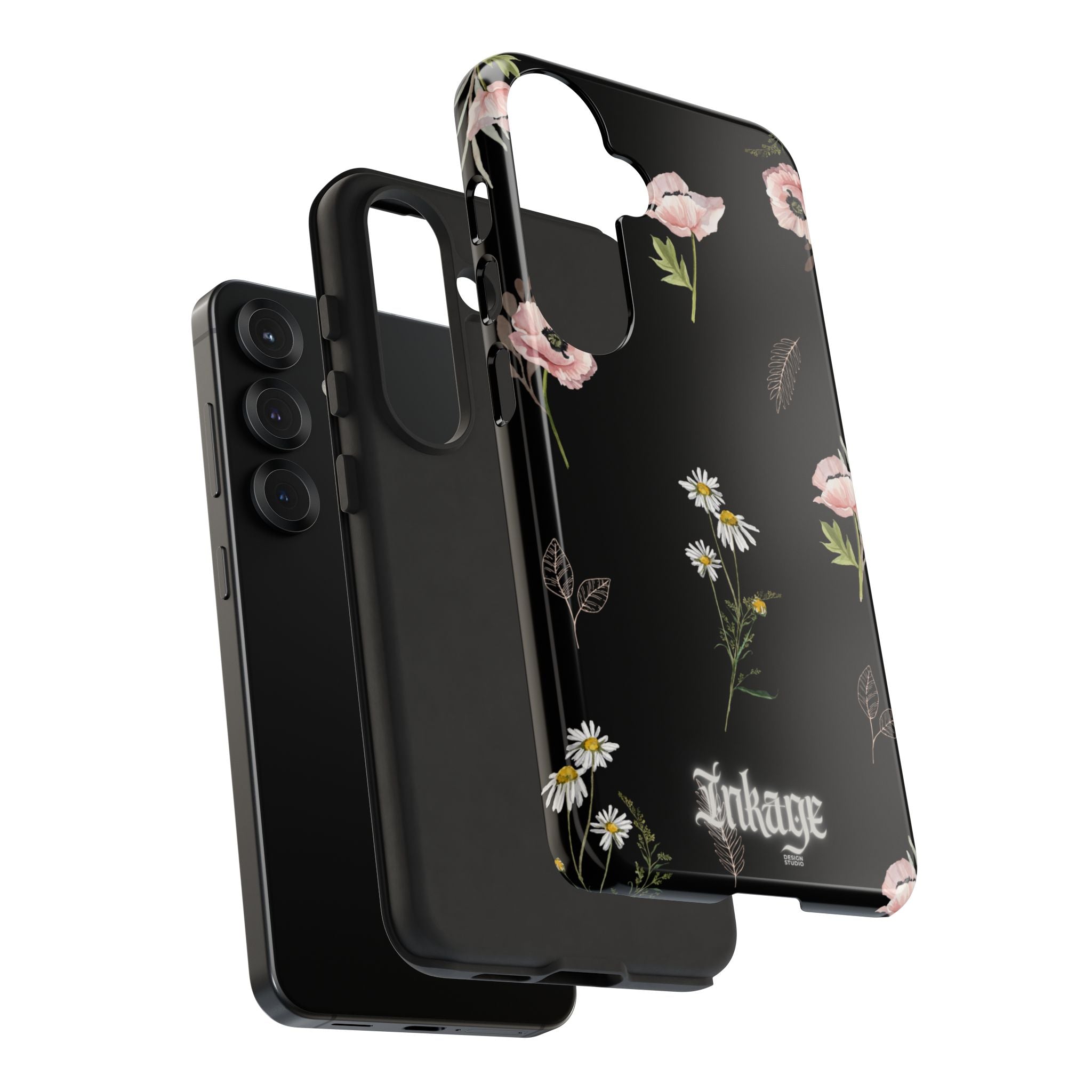 Elegant Black Florals Tough Phone Cases (Minimal)