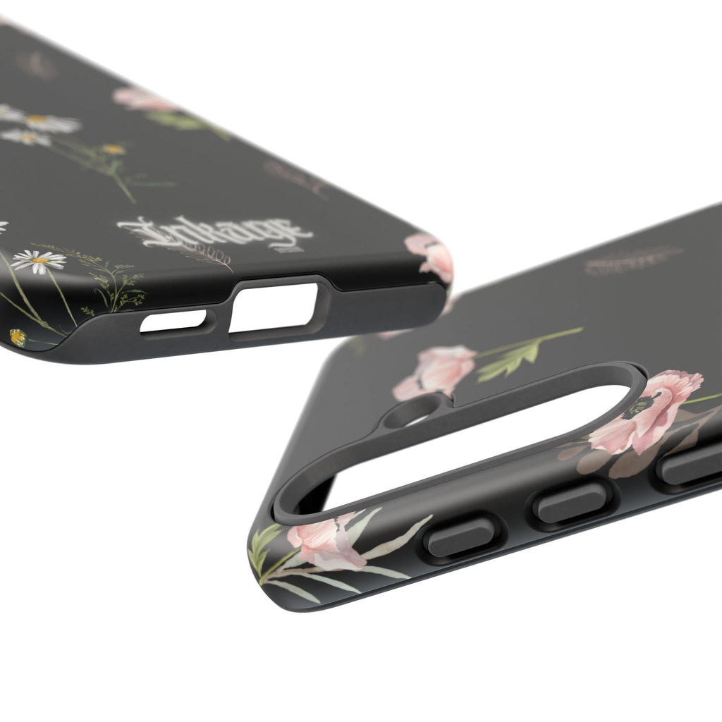 Elegant Black Florals Tough Phone Cases (Minimal)
