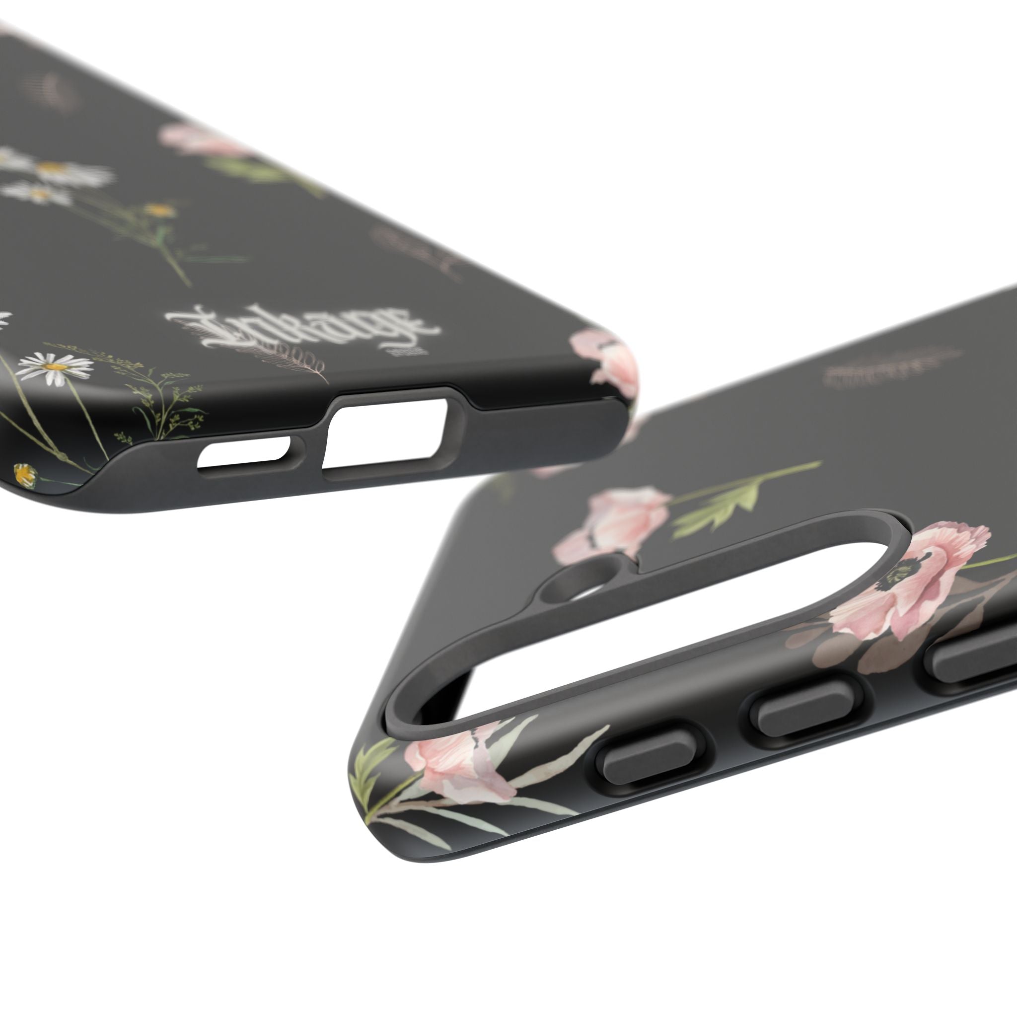 Elegant Black Florals Tough Phone Cases (Minimal)
