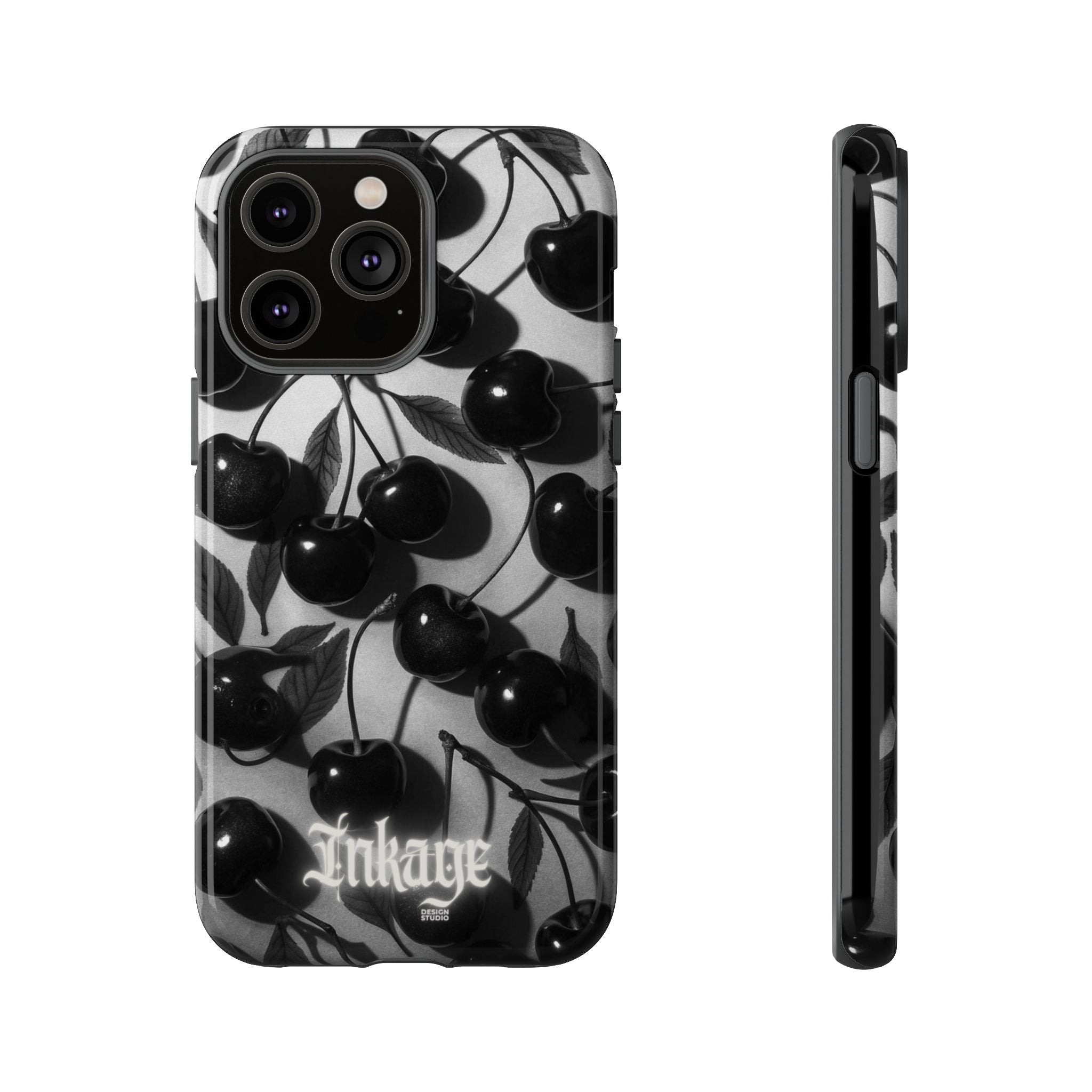 Black Cherry Print Tough Phone Cases (Minimal)