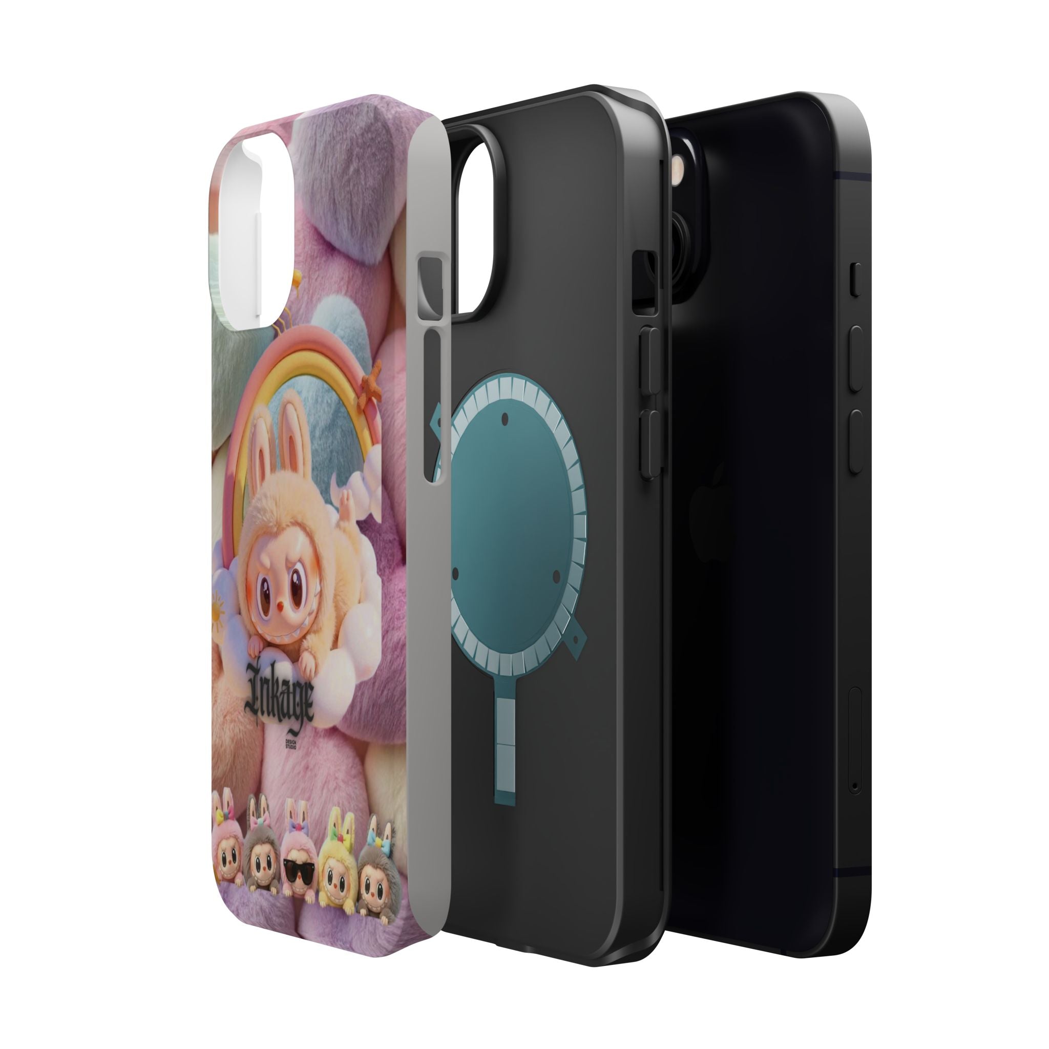 Pastel Rainbow Labubu Magnetic Phone Cases (Animation)