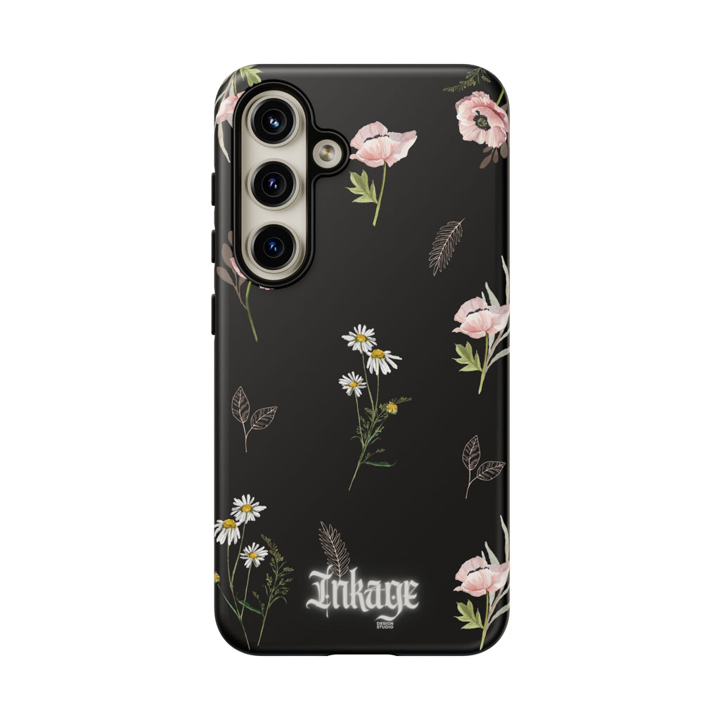 Elegant Black Floral Tough Phone Cases (Minimal)