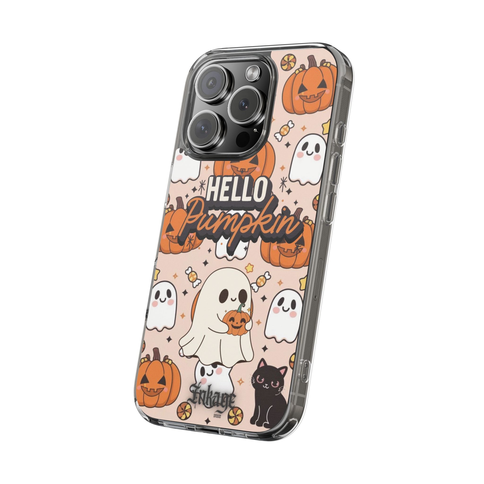 Cute Pumpkin Ghost Clear Impact Phone Case (Season)