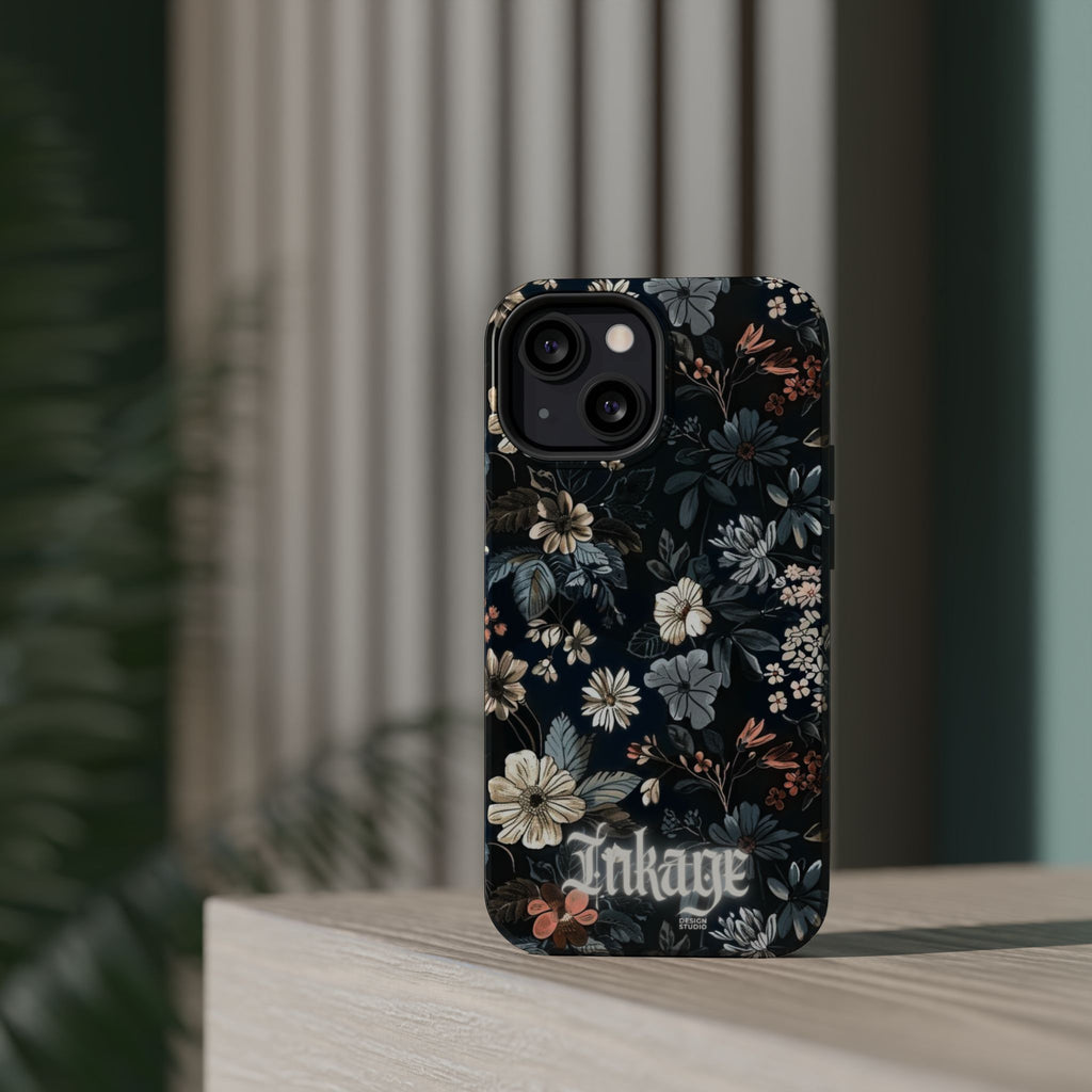 Black Florals Magnetic Phone Cases (Minimal)