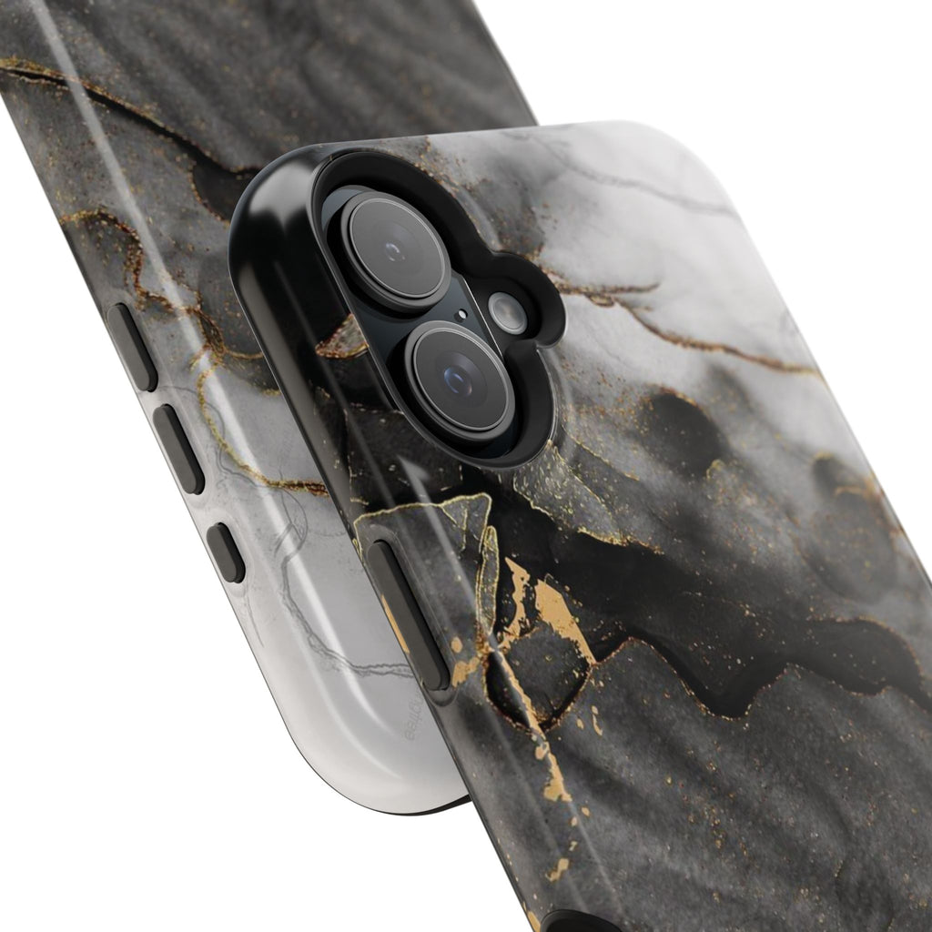 White Noir Marble Gold Foil Magnetic Phone Cases