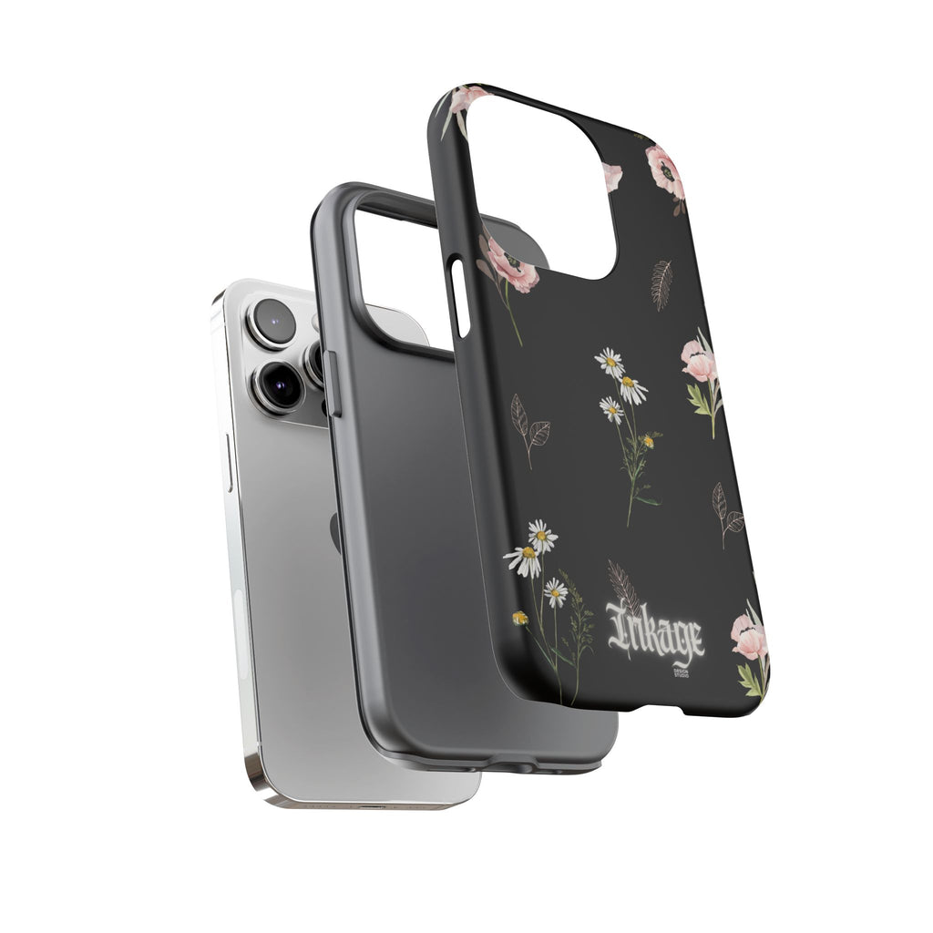 Elegant Black Floral Tough Phone Cases (Minimal)