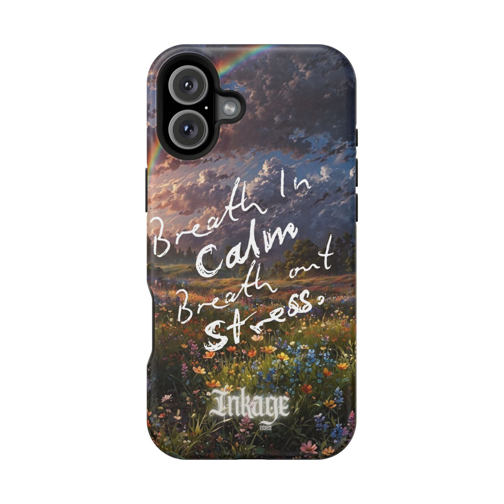 "Breath in Calm Breath out Stress" Quote Magnetic Phone Cases