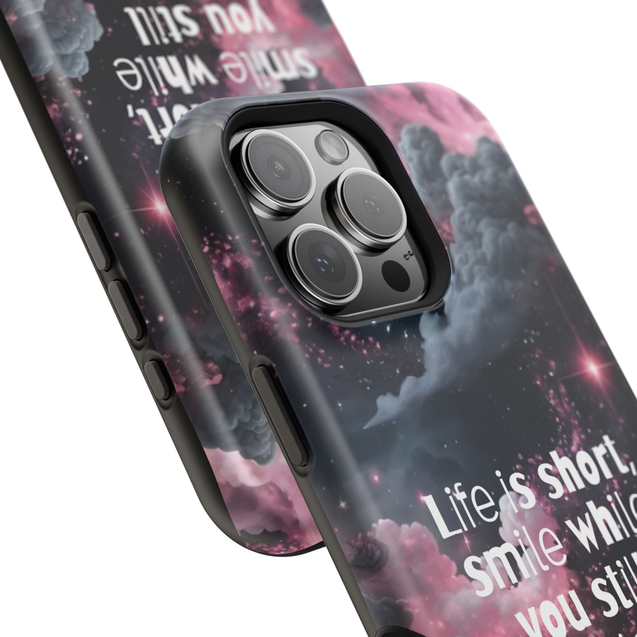 “Life is Short, Smile While You Still Have Teeth” Magnetic Phone Cases (Quote)