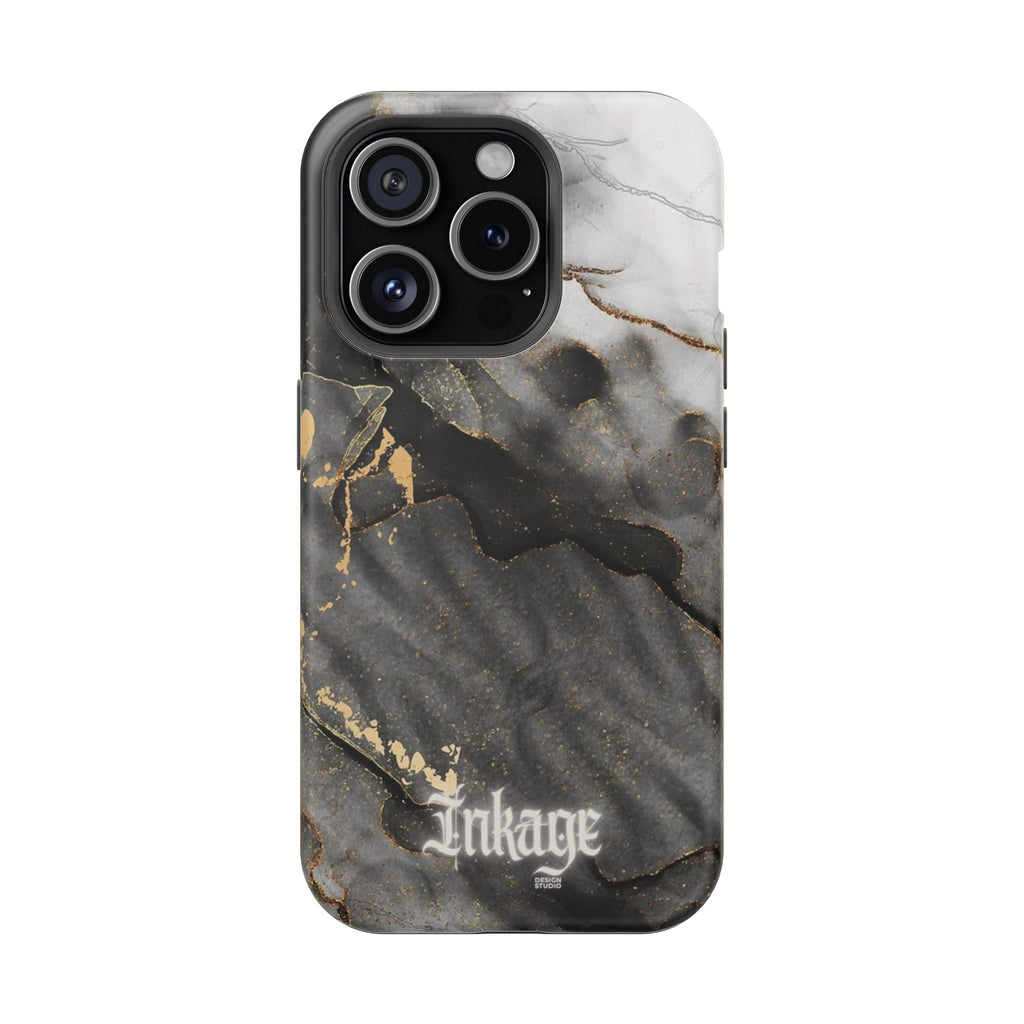 White Noir Marble Gold Foil Magnetic Phone Cases (Minimal)
