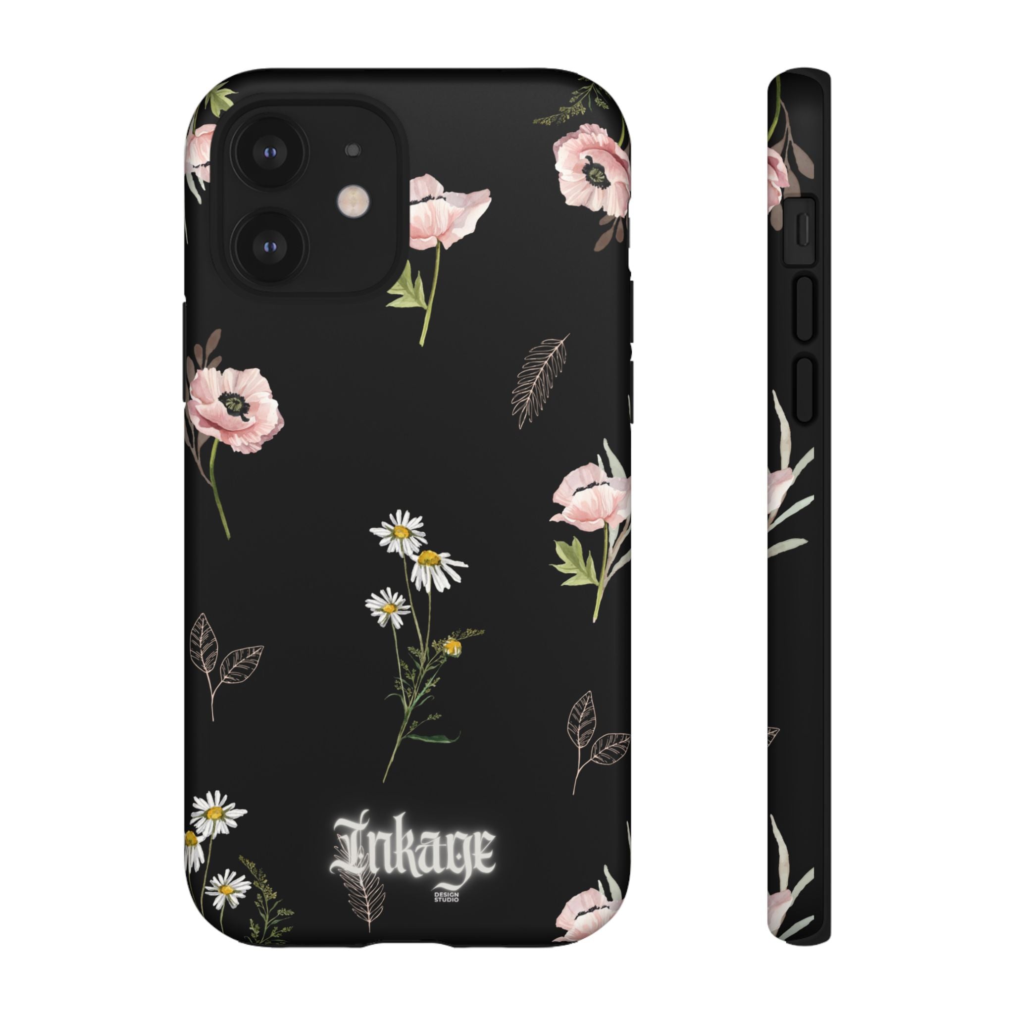 Elegant Black Florals Tough Phone Cases (Minimal)