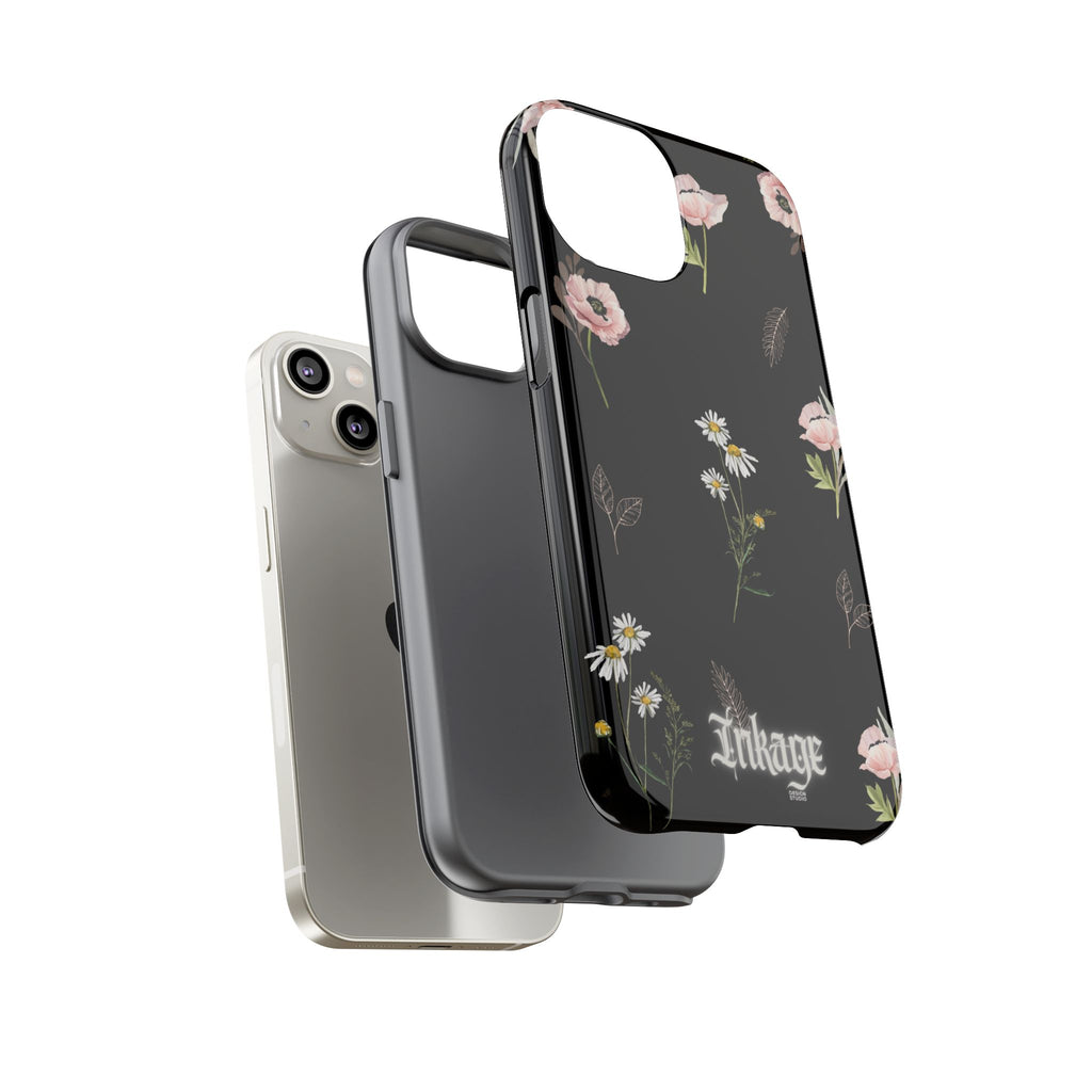 Elegant Black Floral Tough Phone Cases (Minimal)