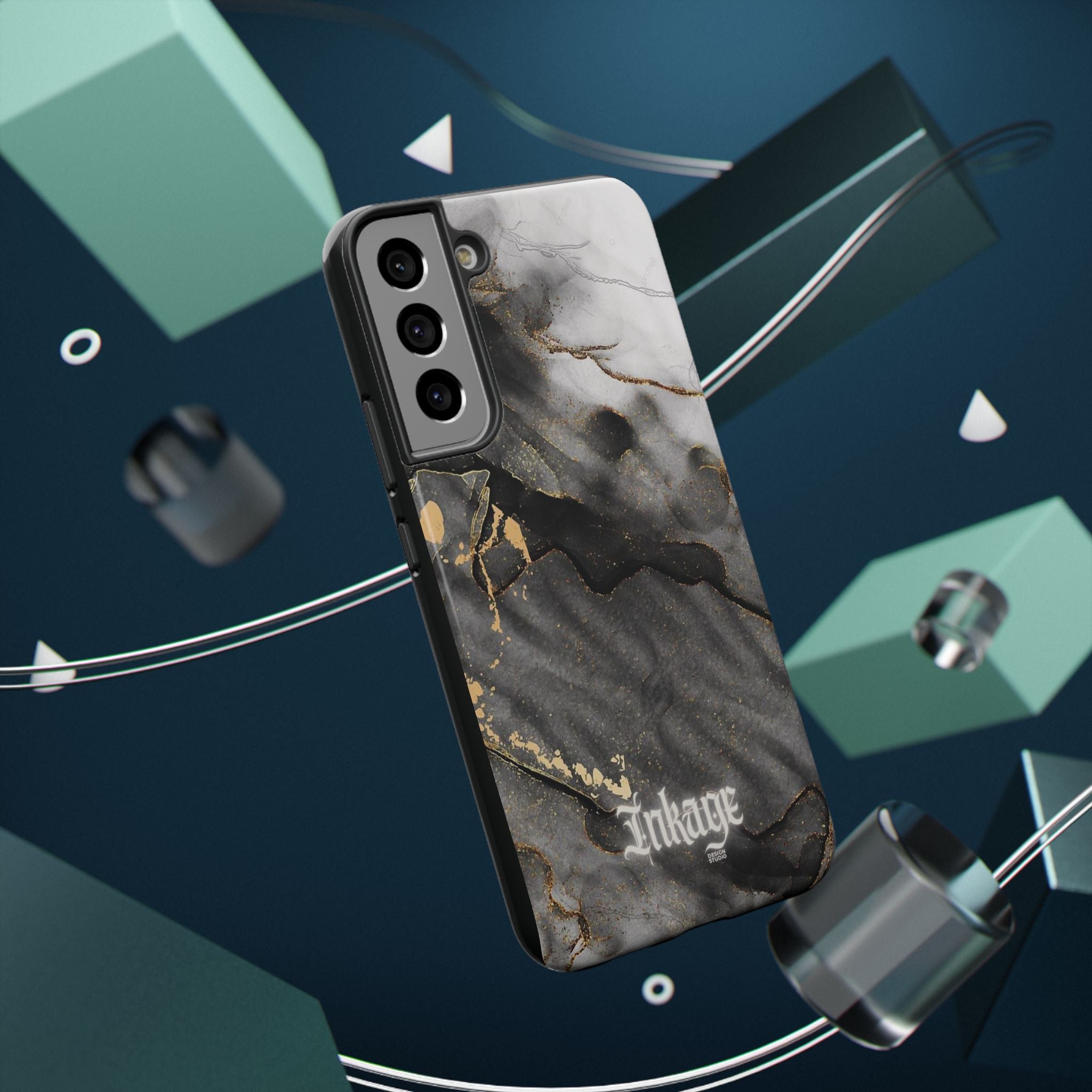 White Noir Marble Gold Foil Magnetic Phone Cases (Minimal)