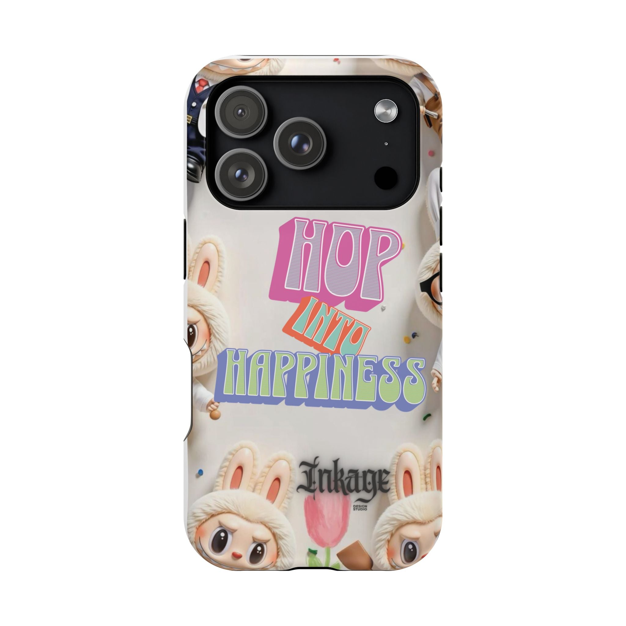 "Hop Into Happiness" Quote Magnetic Phone Case (Animation)